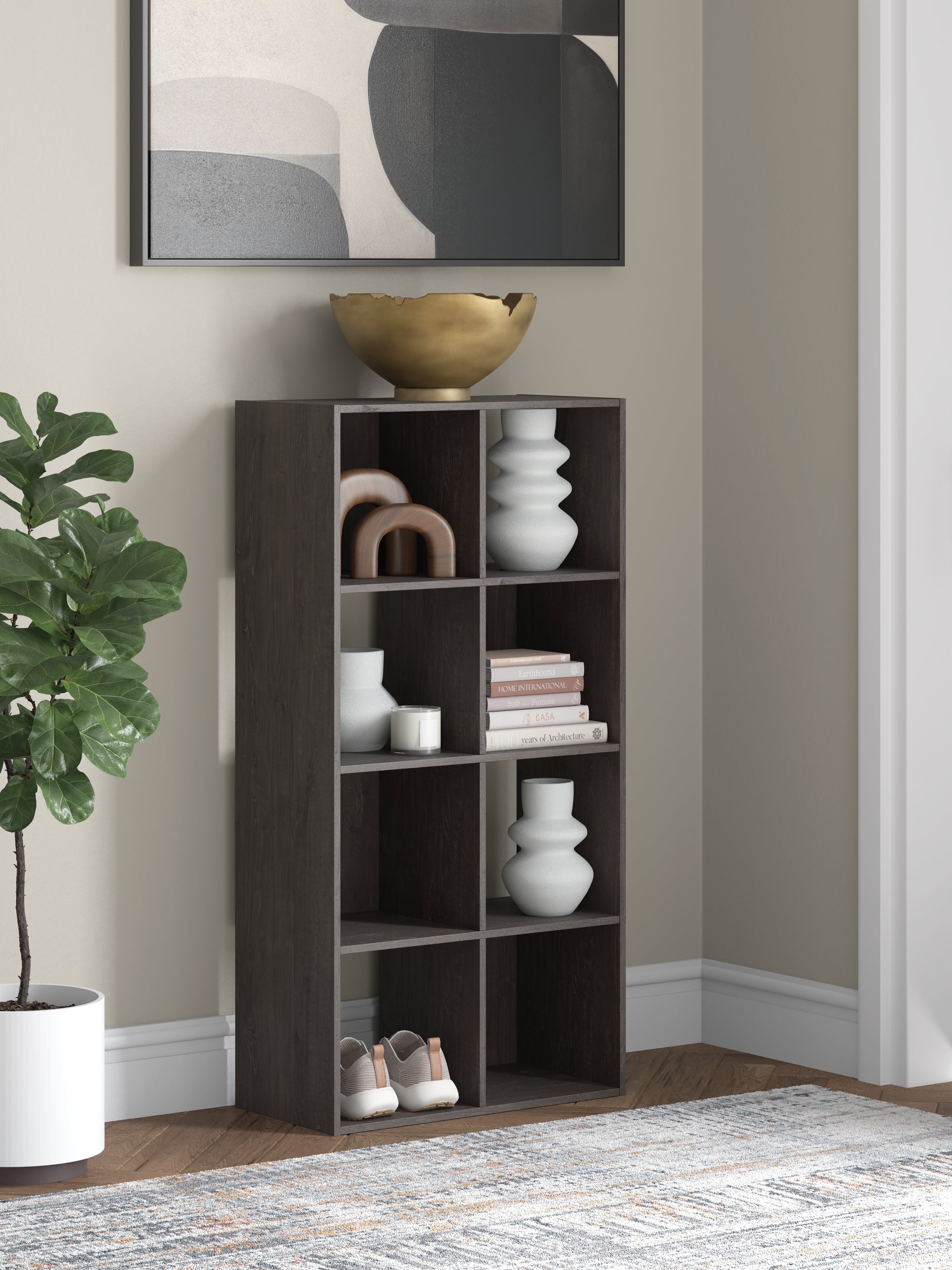 Sectionals for Less - Ashley Furniture - Piperton Eight Cube Organizer - Eight Cube Organizer / Charcoal - EA5514-4X2