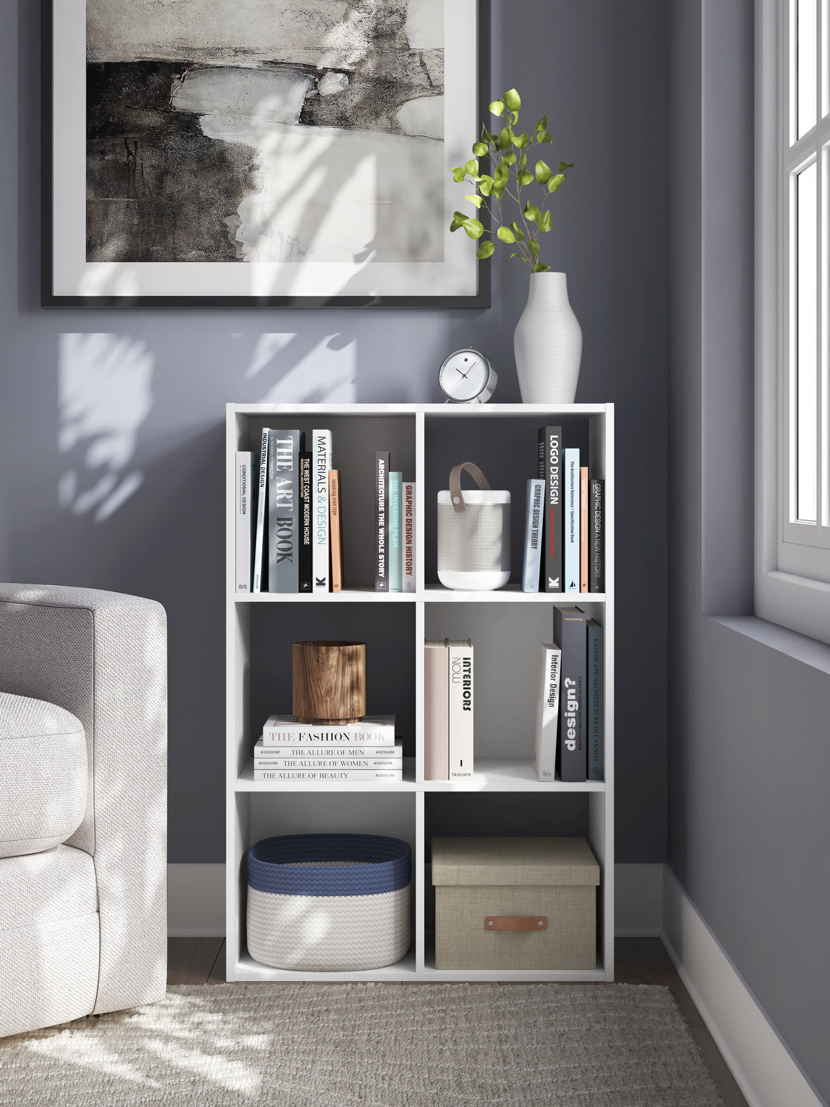 Sectionals for Less - Ashley Furniture - Onita Six Cube Organizer - Six Cube Organizer / White - EA9630-3X2