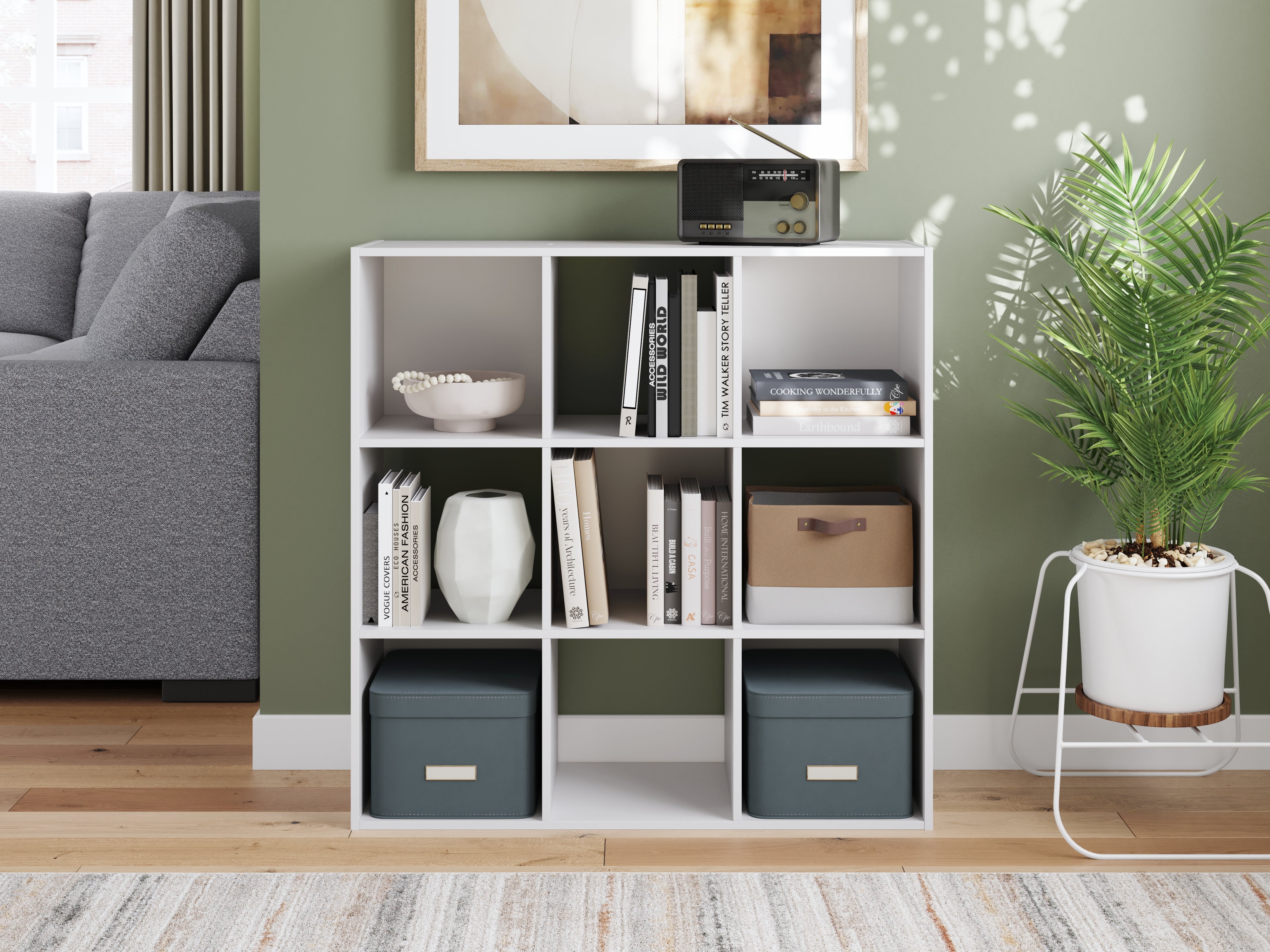Sectionals for Less - Ashley Furniture - Onita Nine Cube Organizer - Nine Cube Organizer / White - EA9630-3X3