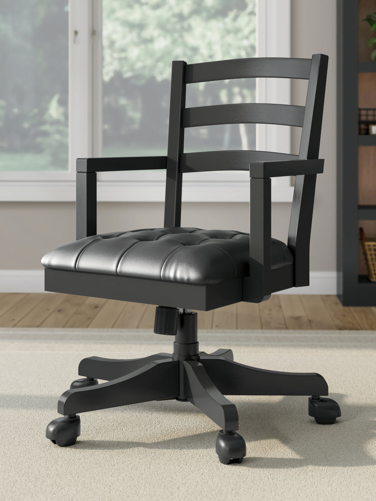 Sectionals for Less - Ashley Furniture - Wildenauer Home Office Desk Chair - Home Office Swivel Desk Chair / Black - H664-01A