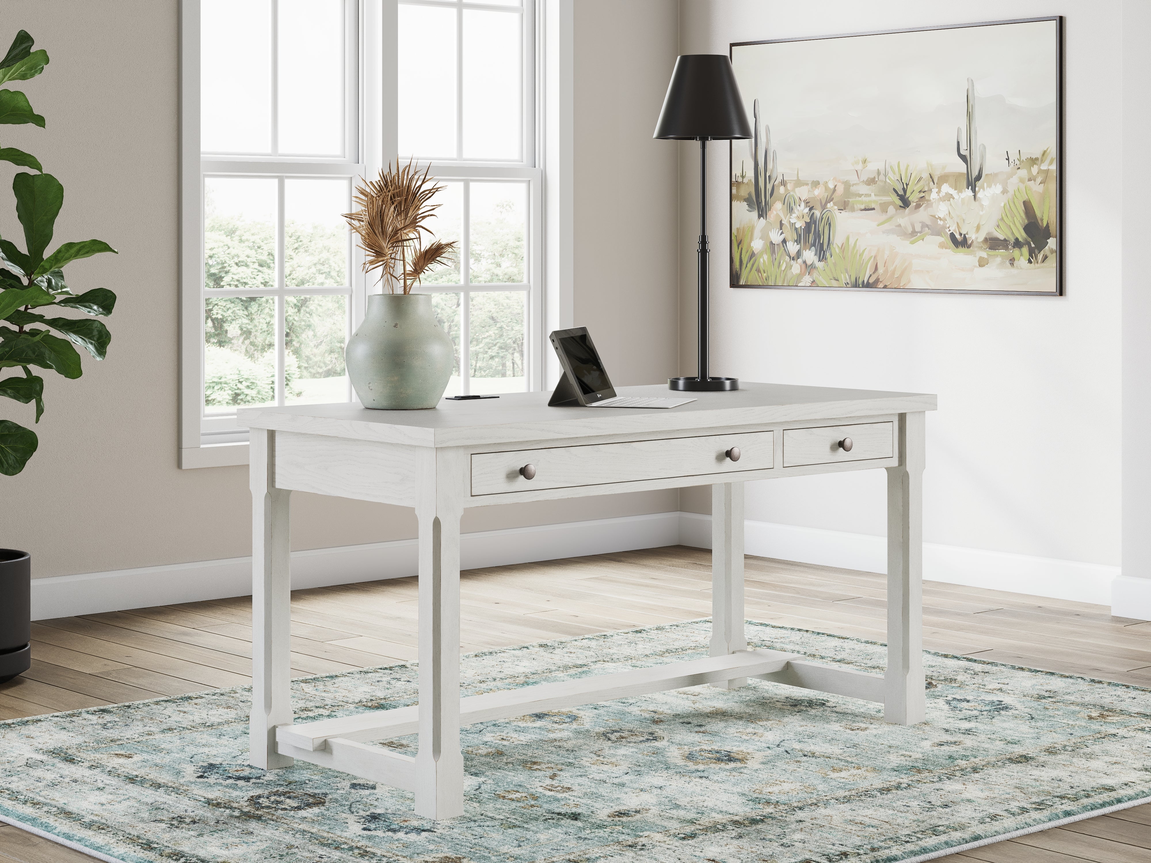 Sectionals for Less - Ashley Furniture - Robbinsdale Office Desk - Home Office Desk / Antique White - H742-34