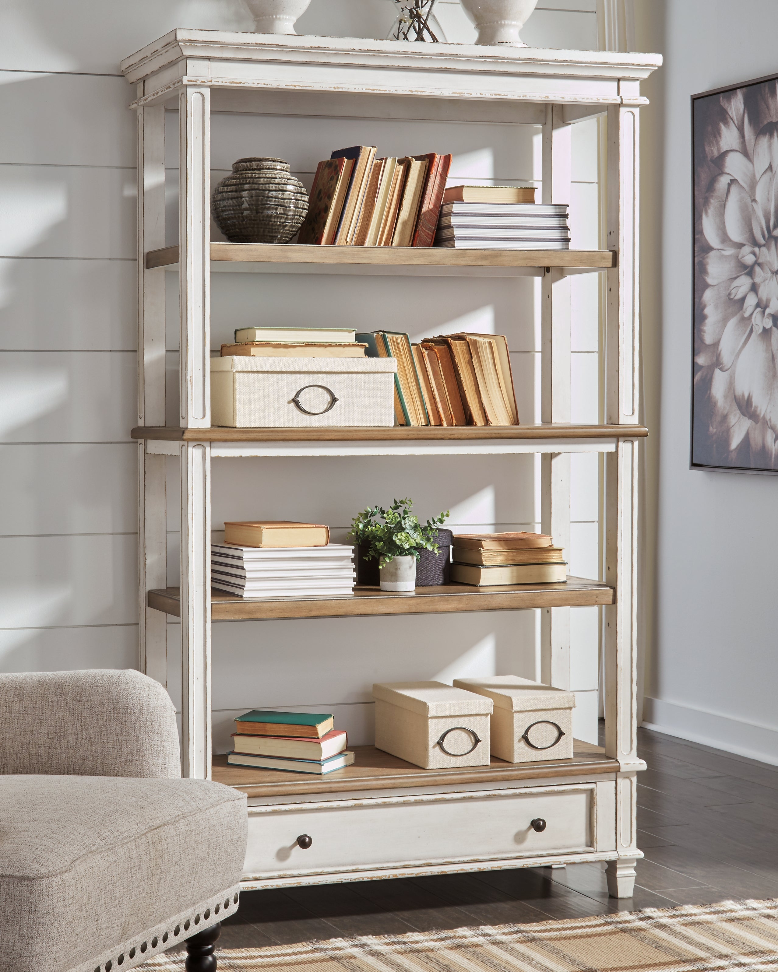 Sectionals for Less - Ashley Furniture - Realyn Bookcase - Bookcase / Brown/White - H743-70
