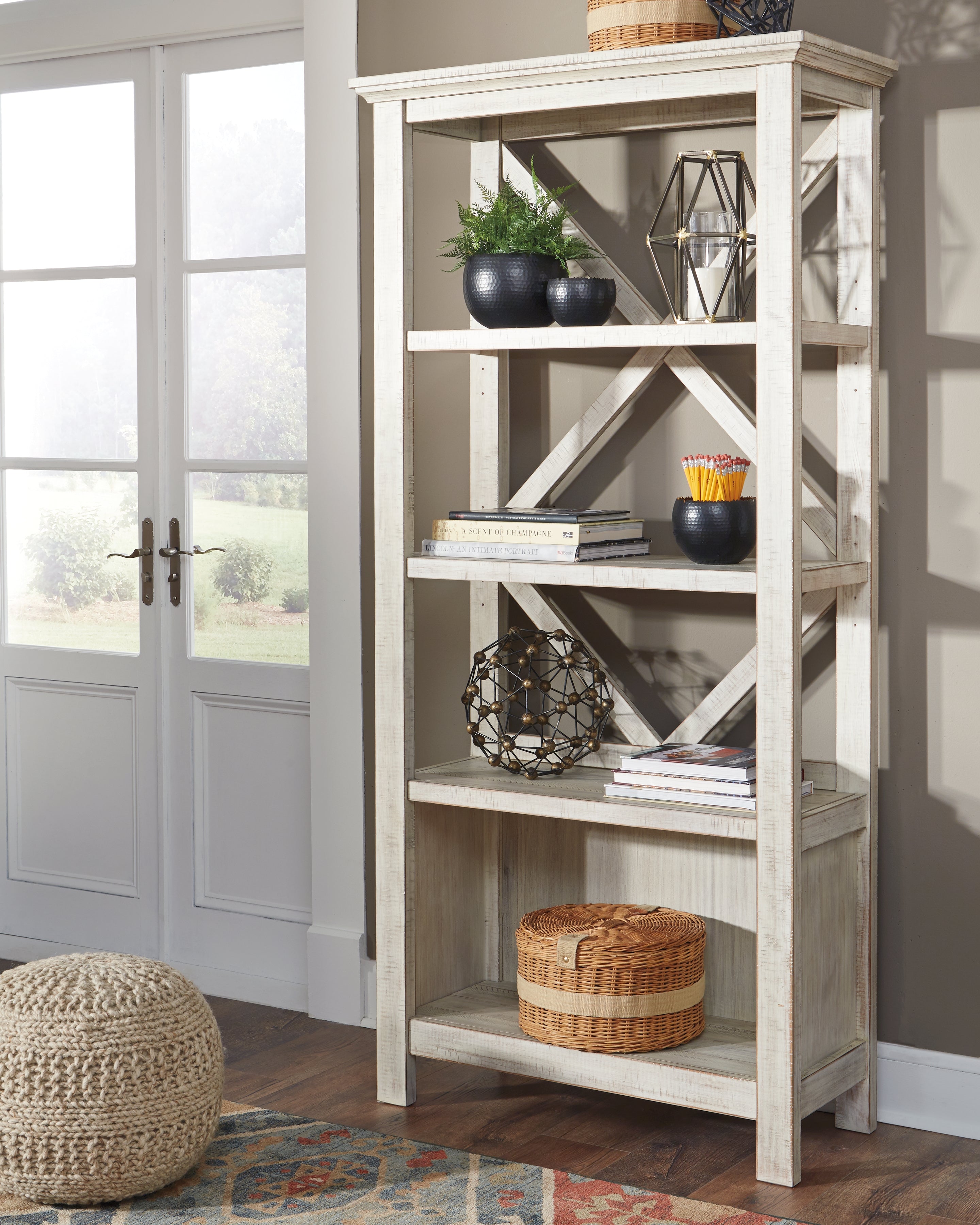 Sectionals for Less - Ashley Furniture - Carynhurst Bookcase - Large Bookcase / Whitewash - H755-17