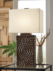 Sectionals for Less - Ashley Furniture - Heathbury Lighting - Paper Table Lamp (1/CN) / Antique Brown - L235964
