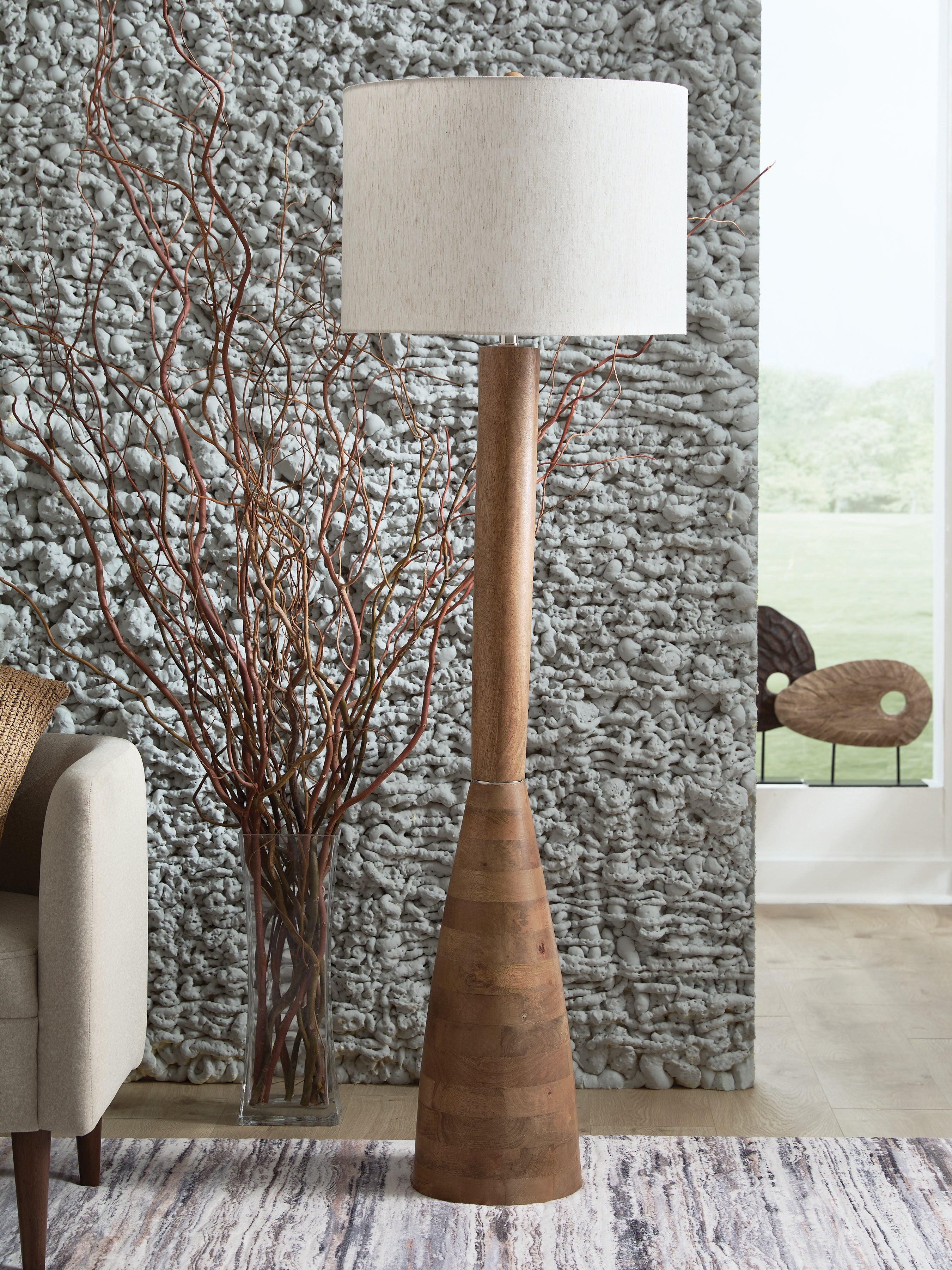 Sectionals for Less - Ashley Furniture - Ailsa Lighting - Wood Floor Lamp (1/CN) / Natural Brown - L329111