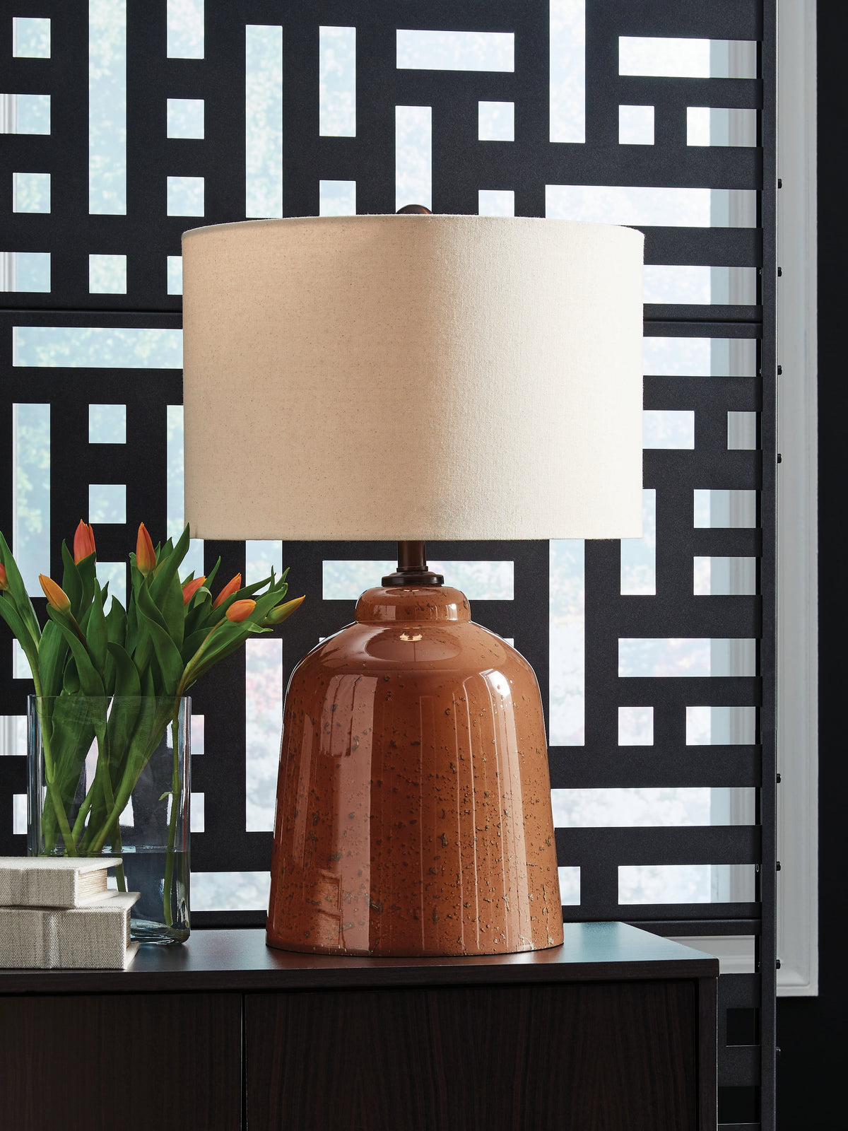 Sectionals for Less - Ashley Furniture - Aaleahya Lighting - Glass Table Lamp (1/CN) / Rust - L430904