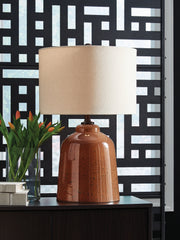 Sectionals for Less - Ashley Furniture - Aaleahya Lighting - Glass Table Lamp (1/CN) / Rust - L430904