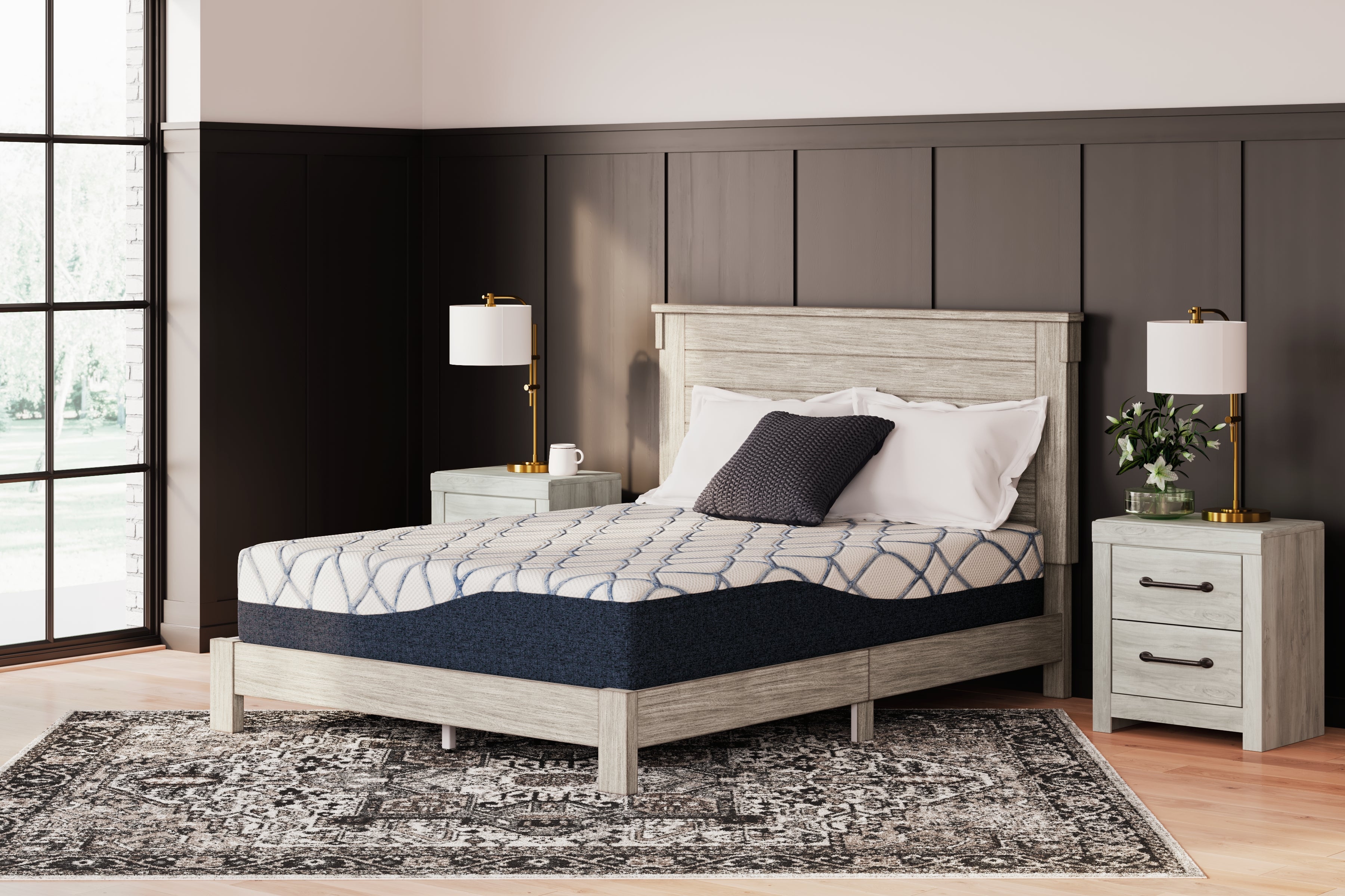 Sectionals for Less - Ashley Furniture - 12 Inch Chime Elite 2.0 Mattresses - Queen / White/Blue - M42631