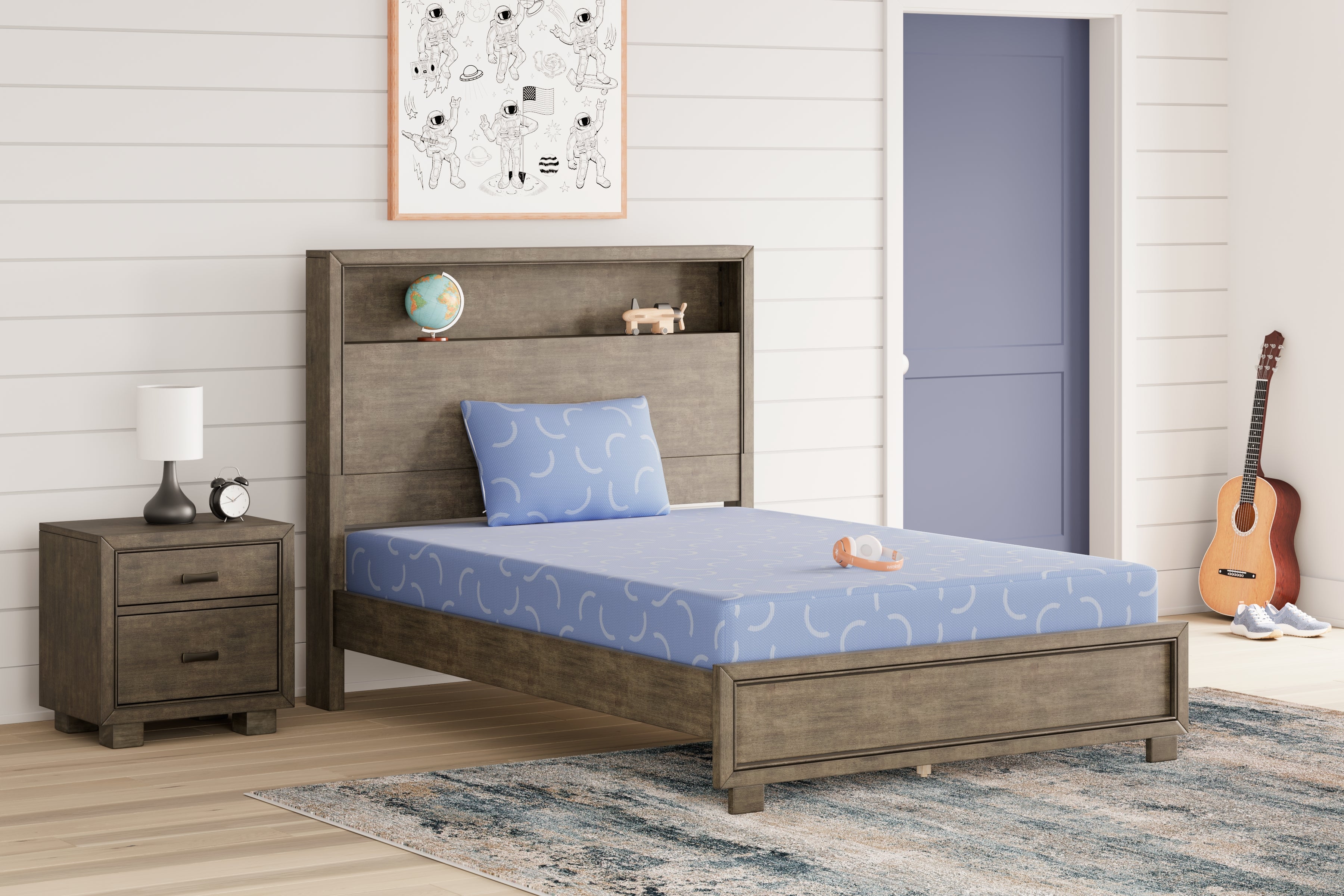 Sectionals for Less - Ashley Furniture - iKidz Ocean Mattresses - Twin and Pillow 2/CN / Blue - M43011