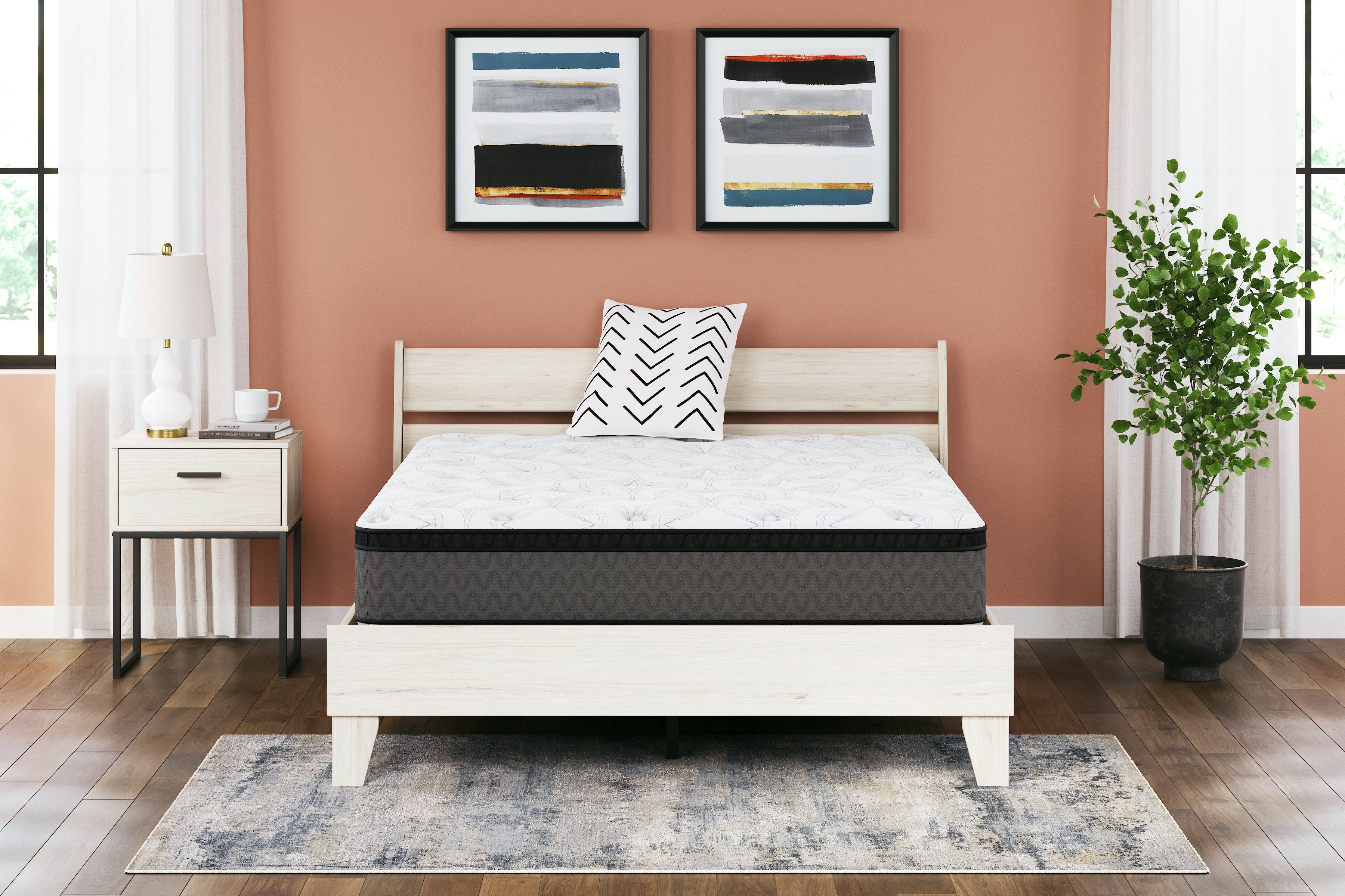 Sectionals for Less - Ashley Furniture - 12 Inch Pocketed Hybrid Mattresses - King / White - M59041