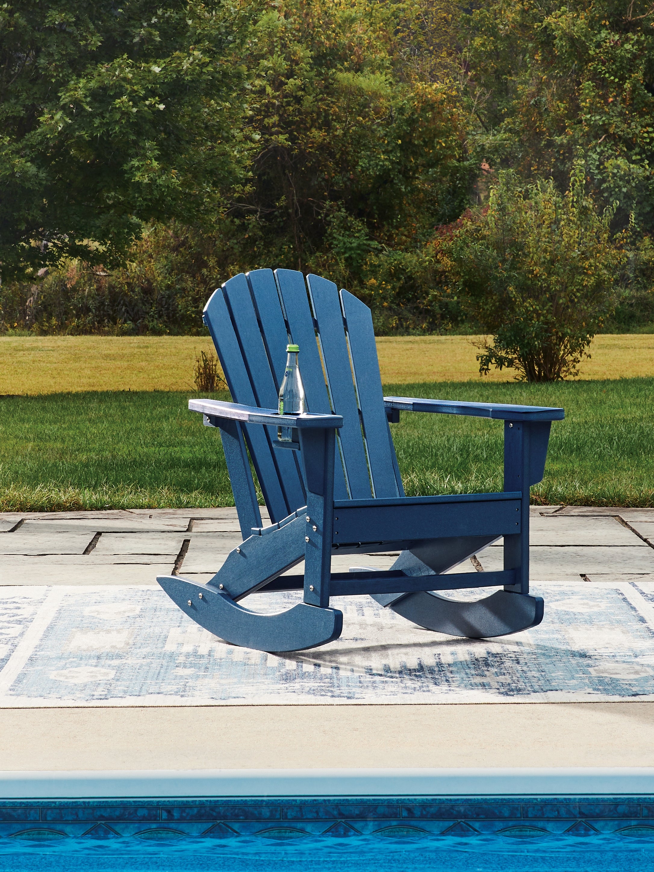 Sectionals for Less - Ashley Furniture - Sundown Shores Outdoor - Rocking Chair / Blue - PCP019-827