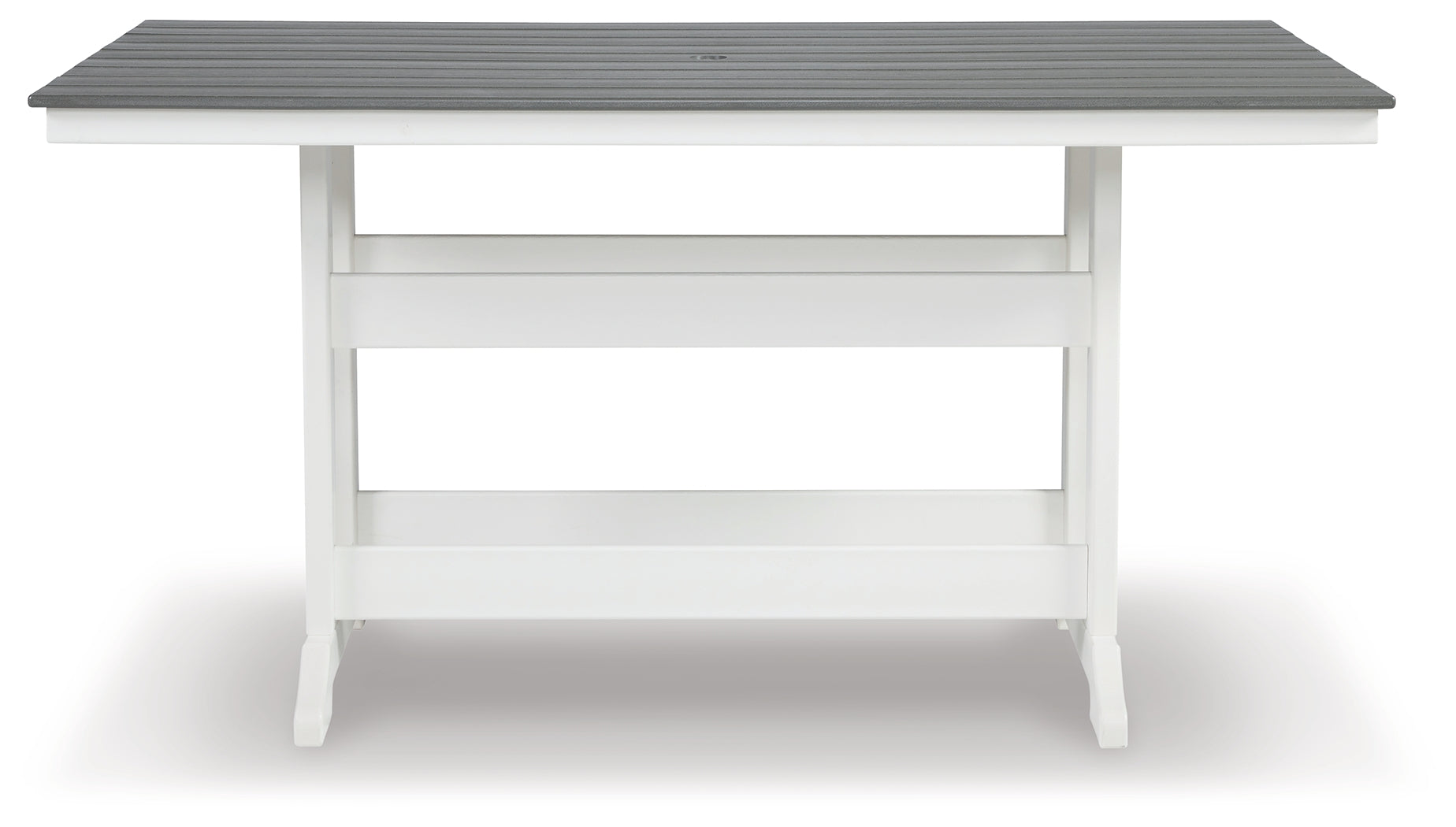 Sectionals for Less - Ashley Furniture - Transville Outdoor - RECT COUNTER TABLE W/UMB OPT / Gray/White - P210-642