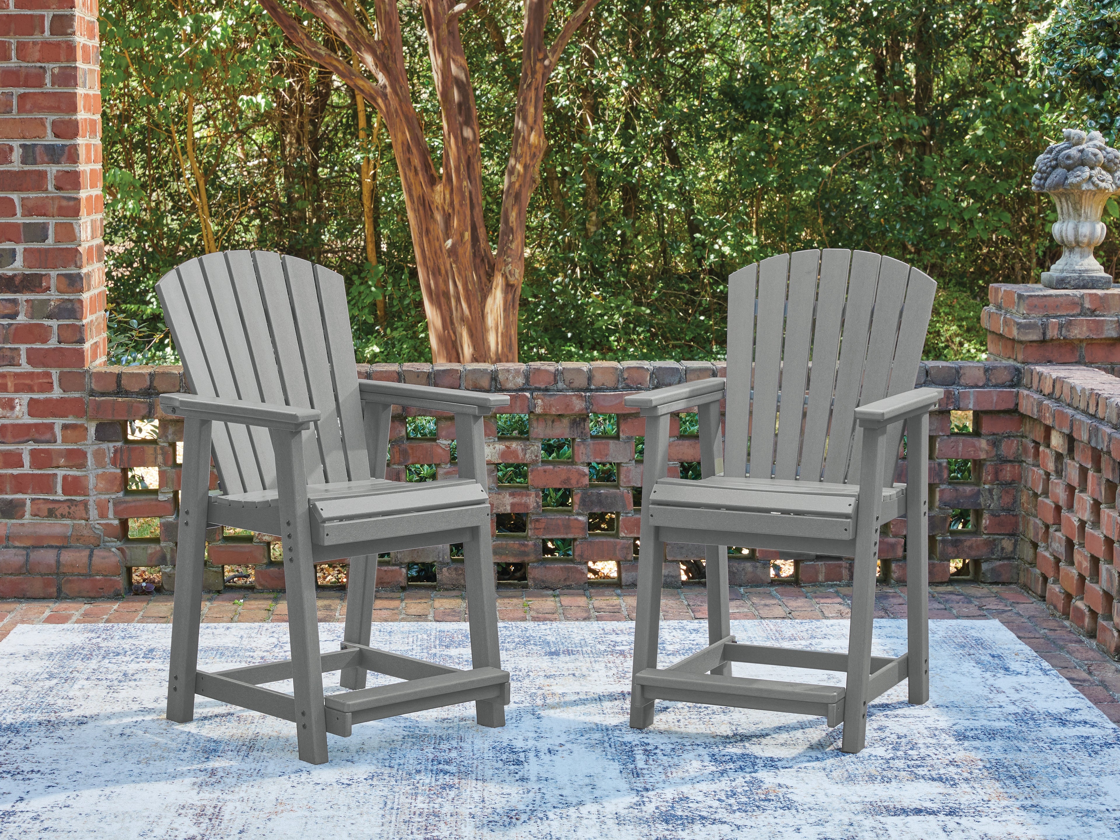 Sectionals for Less - Ashley Furniture - Sanctuary Beach Outdoor - Barstool (Set of 2) / Dark Gray - PCP227-124