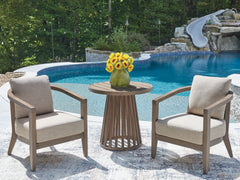 Sectionals for Less - Ashley Furniture - Joy Lagoon Outdoor - Chairs w/CUSH/Table Set (3/CN) - PCP310-050