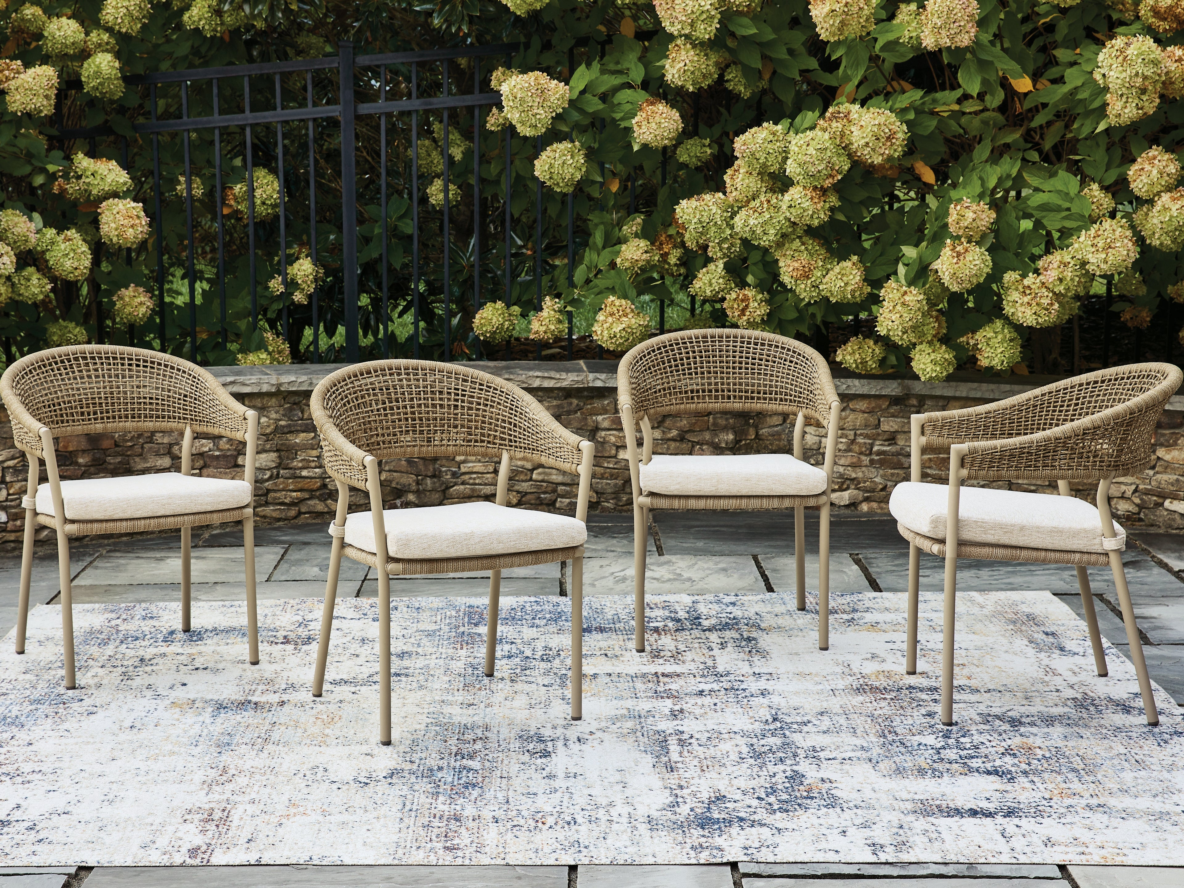 Sectionals for Less - Ashley Furniture - Orchard Beach Outdoor - Arm Chair With Cushion (4/CN) - PCP373-601A