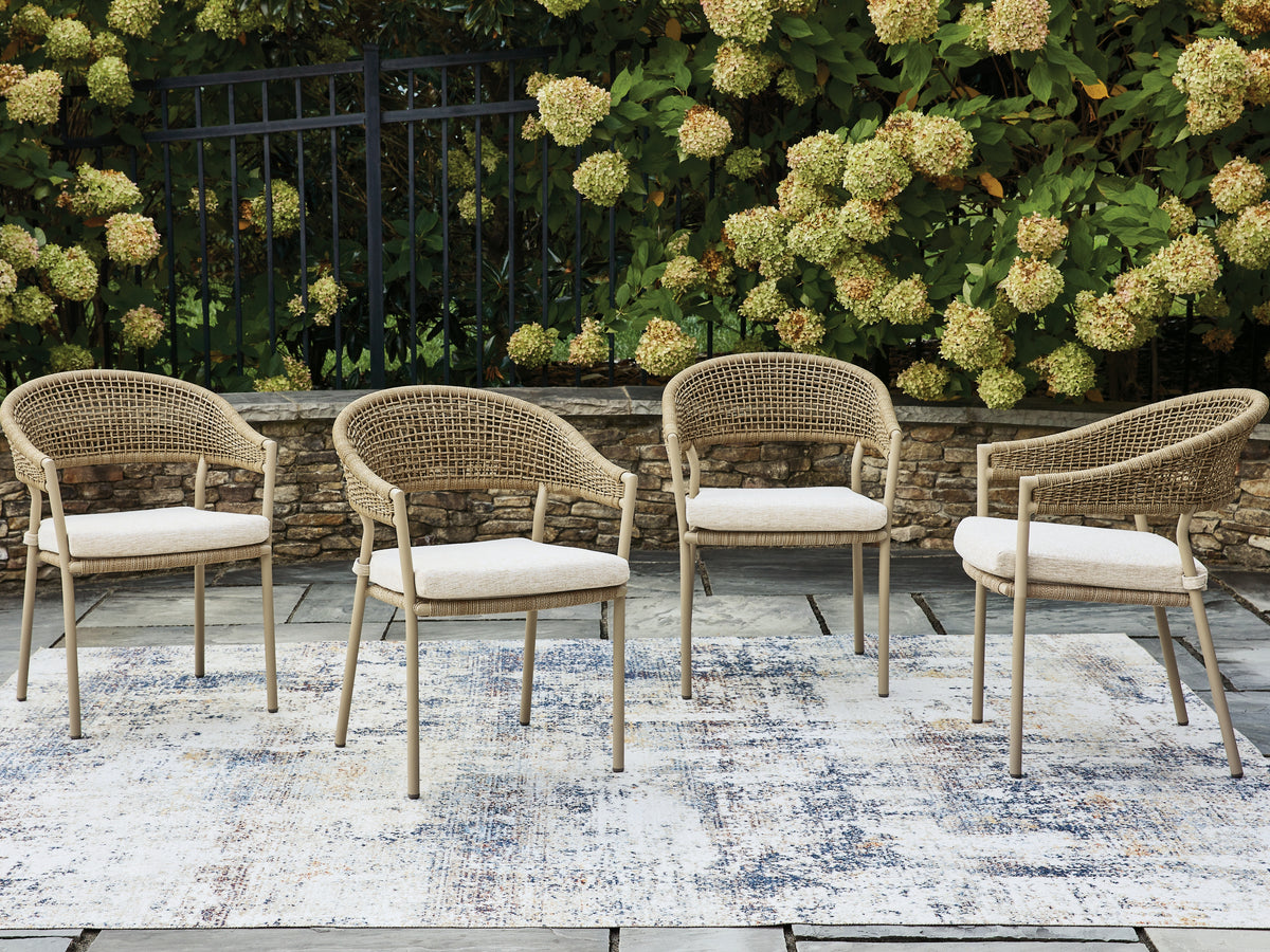 Sectionals for Less - Ashley Furniture - Orchard Beach Outdoor - Arm Chair With Cushion (4/CN) - PCP373-601A