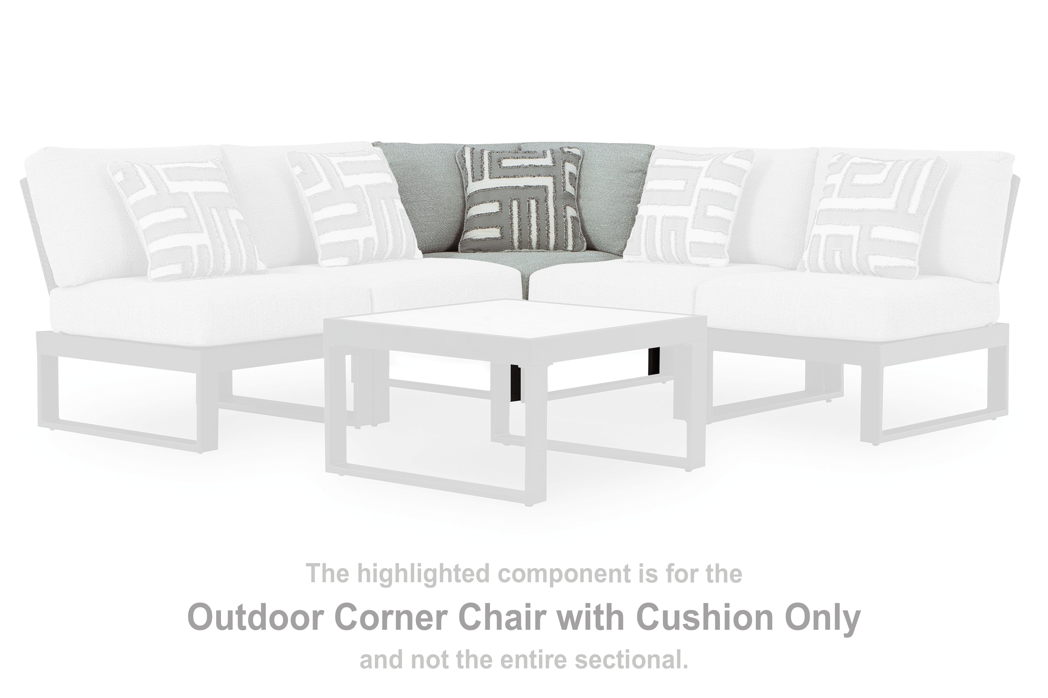Sectionals for Less - Ashley Furniture - Beachloft Outdoor - Corner with Cushion (1/CN) / Black/Gray - P490-877