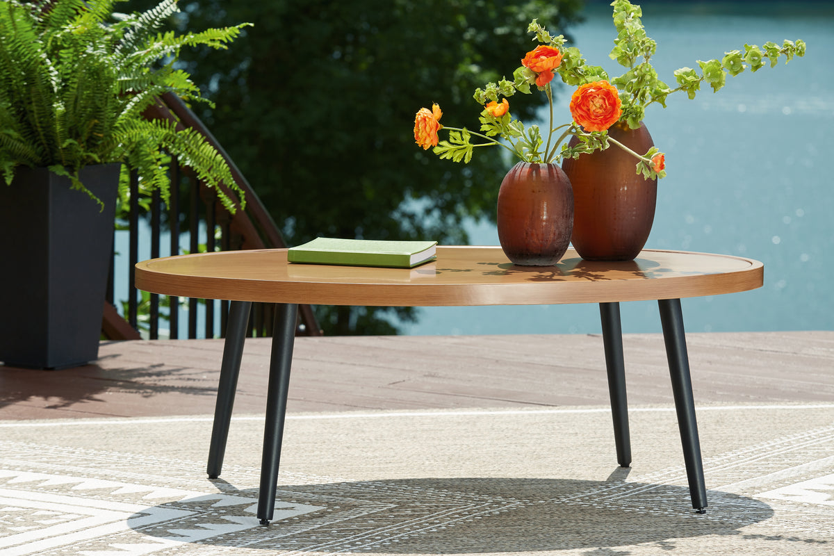 Sectionals for Less - Ashley Furniture - Horizon Hall Outdoor - Round End Table / Two-tone Brown - P572-706