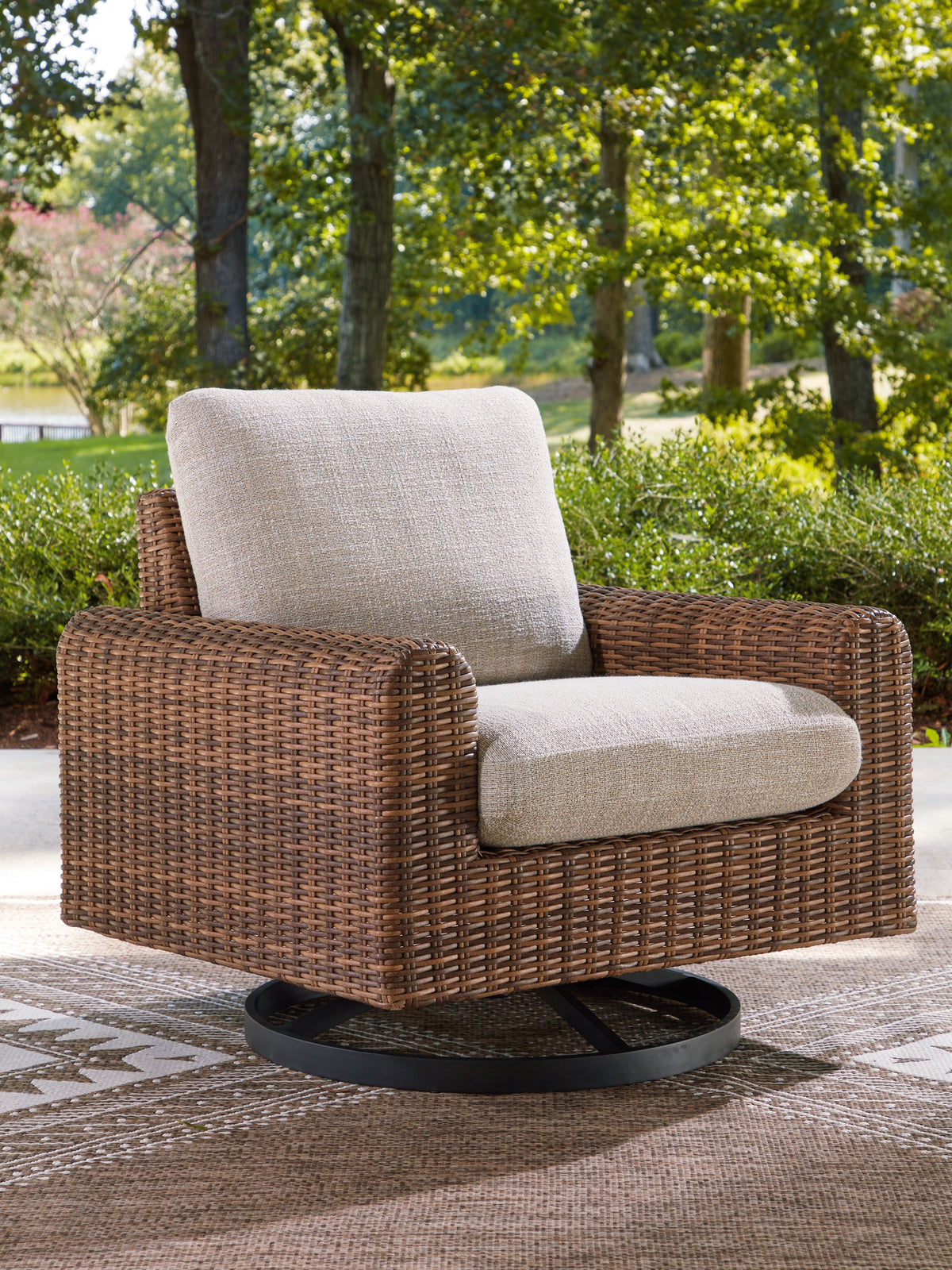 Sectionals for Less - Ashley Furniture - Dolan Creek Outdoor - Swivel Lounge w/ Cushion - PCP610-821