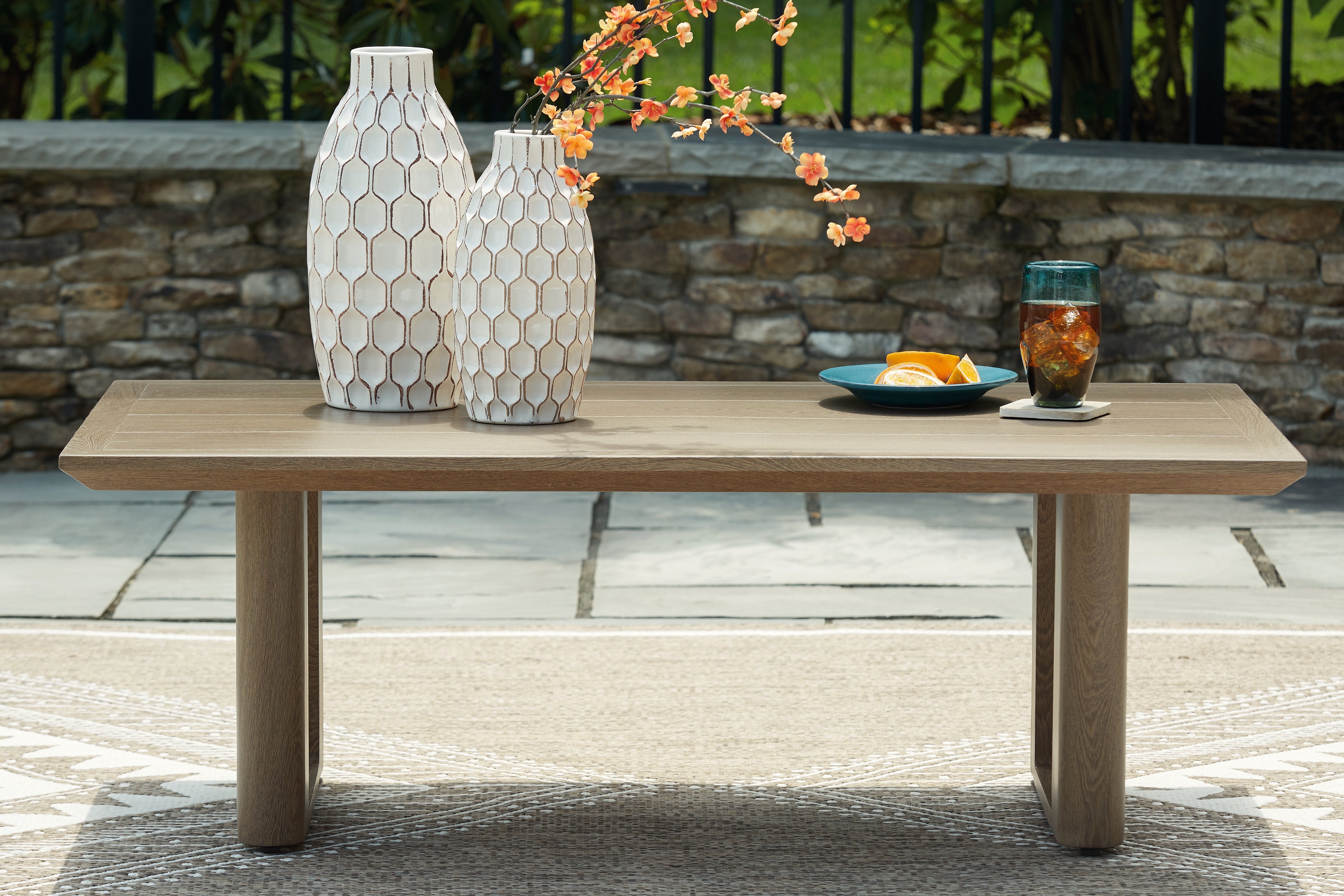 Sectionals for Less - Ashley Furniture - Serene Bay Outdoor - Rectangular Cocktail Table / Dark Brown - P671-701