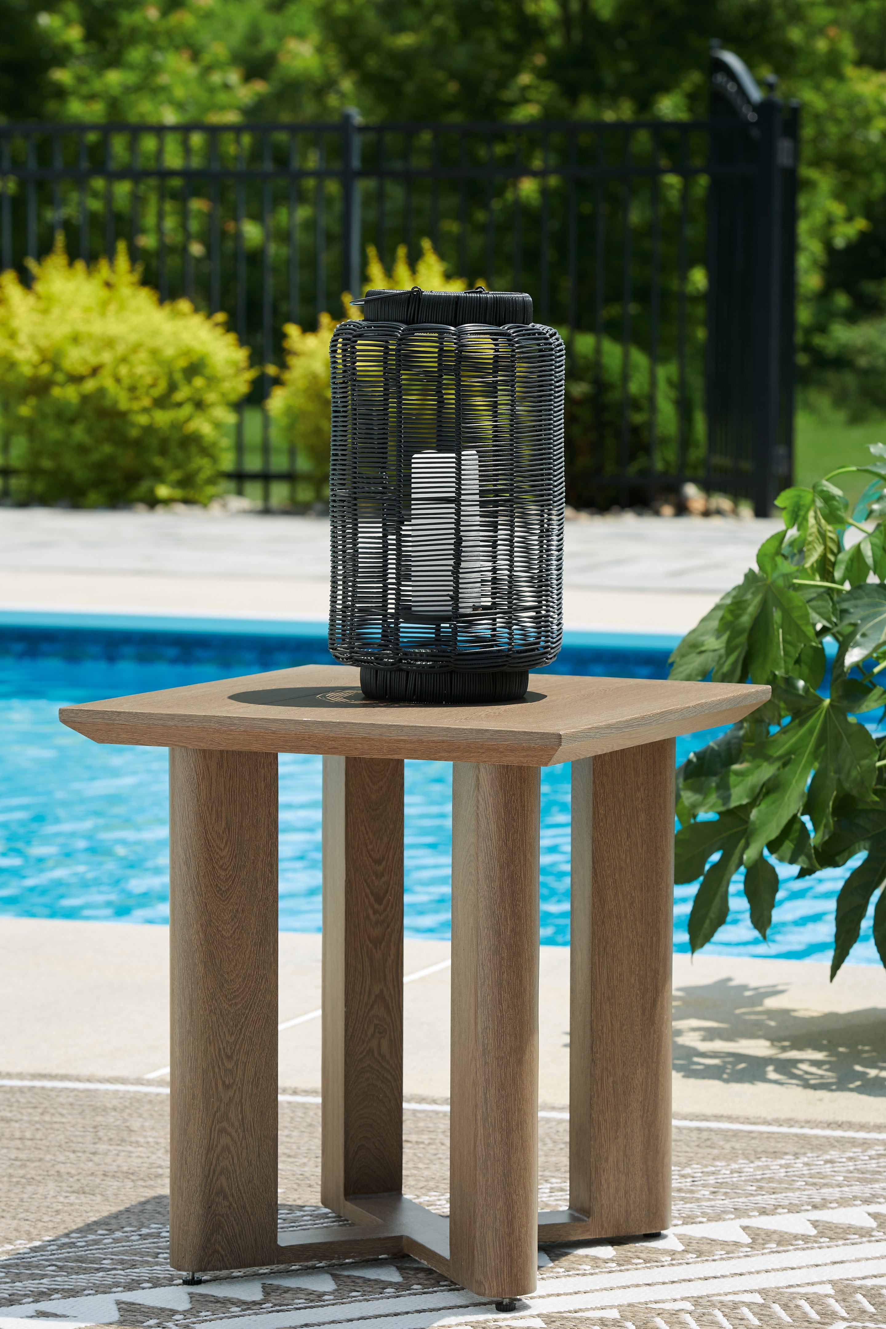 Sectionals for Less - Ashley Furniture - Serene Bay Outdoor - Square End Table / Dark Brown - P671-702
