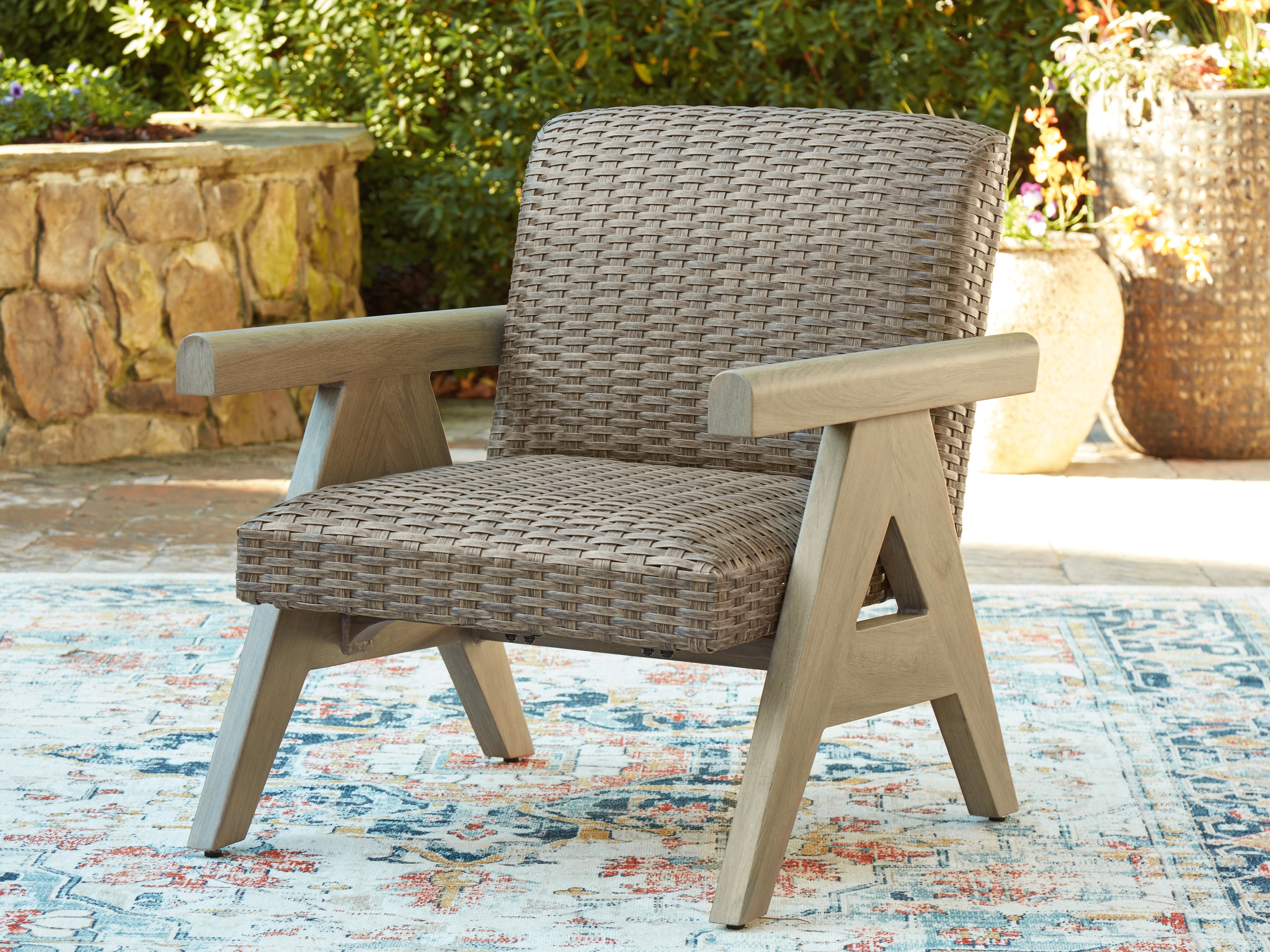 Sectionals for Less - Ashley Furniture - Cliff Trails Outdoor - Rocking Lounge Chair / Beige - PCP690-821