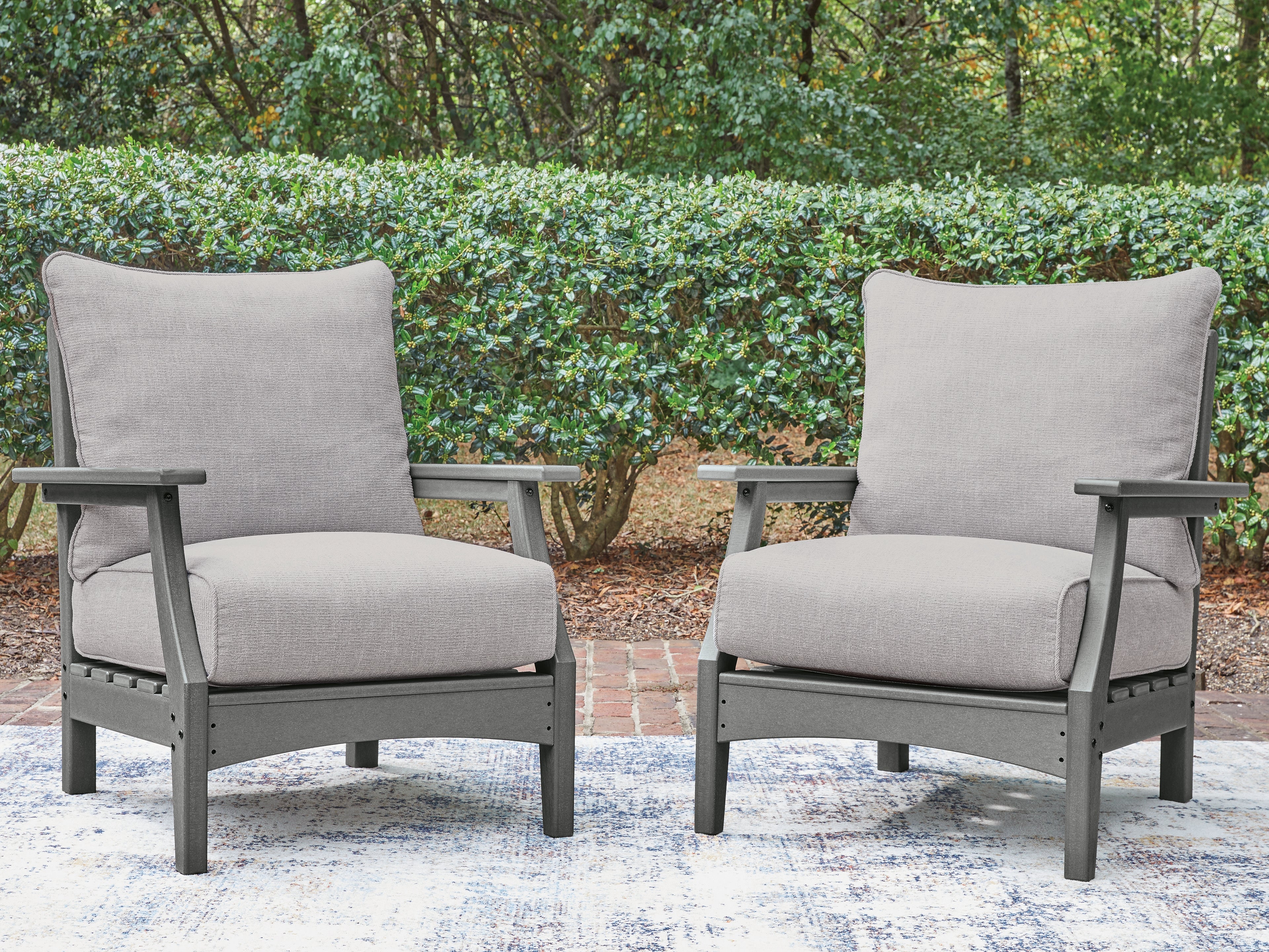Sectionals for Less - Ashley Furniture - Cove Beach Outdoor - Lounge Chair w/Cushion (Set of 2) / Gray - PCP803-820
