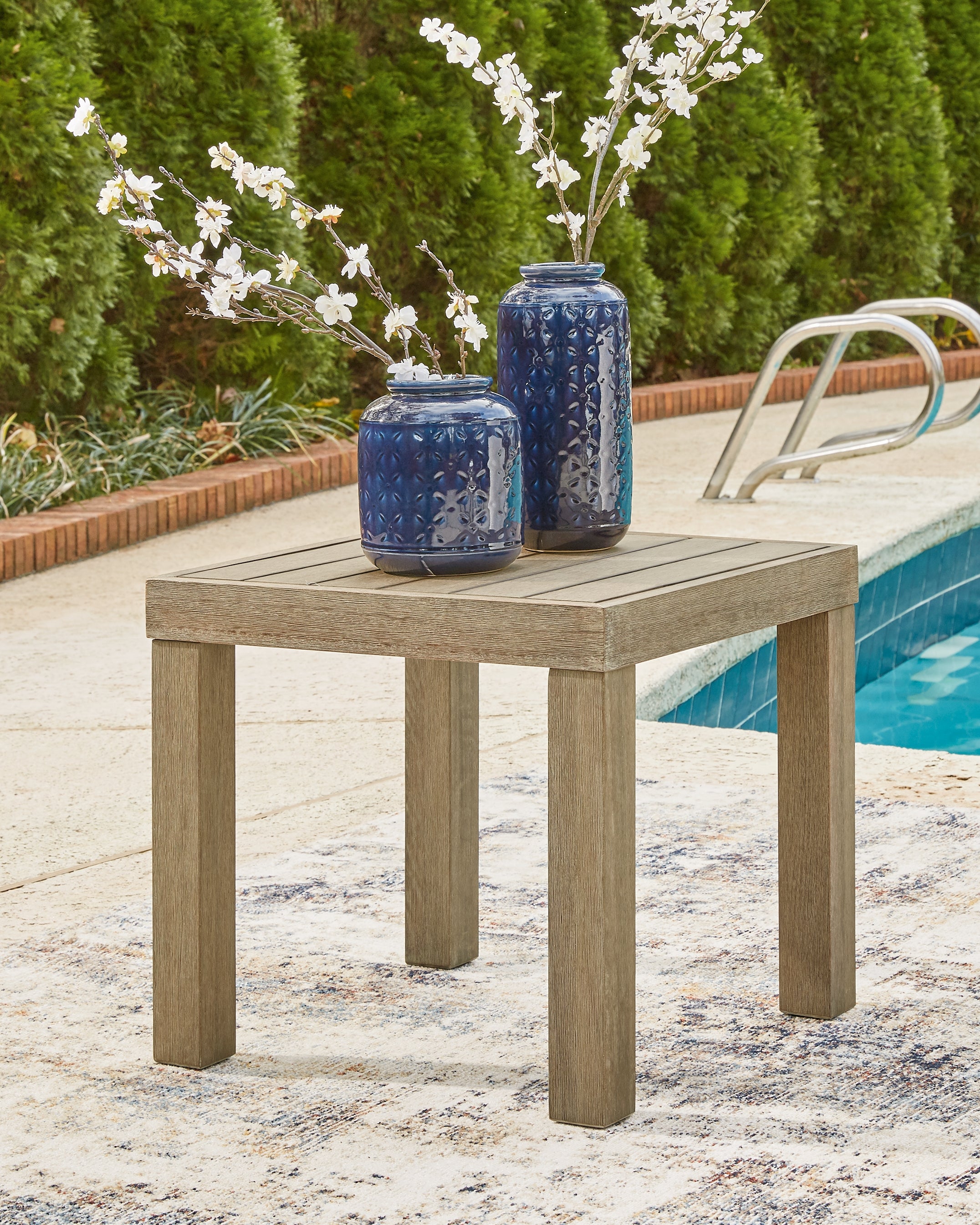 Sectionals for Less - Ashley Furniture - Silo Point Outdoor - Square End Table / Brown - P804-702
