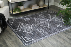 Sectionals for Less - Ashley Furniture - Arloman Rug - 5' x 7' Washable Rug / Black/Cream/Gray - R405932
