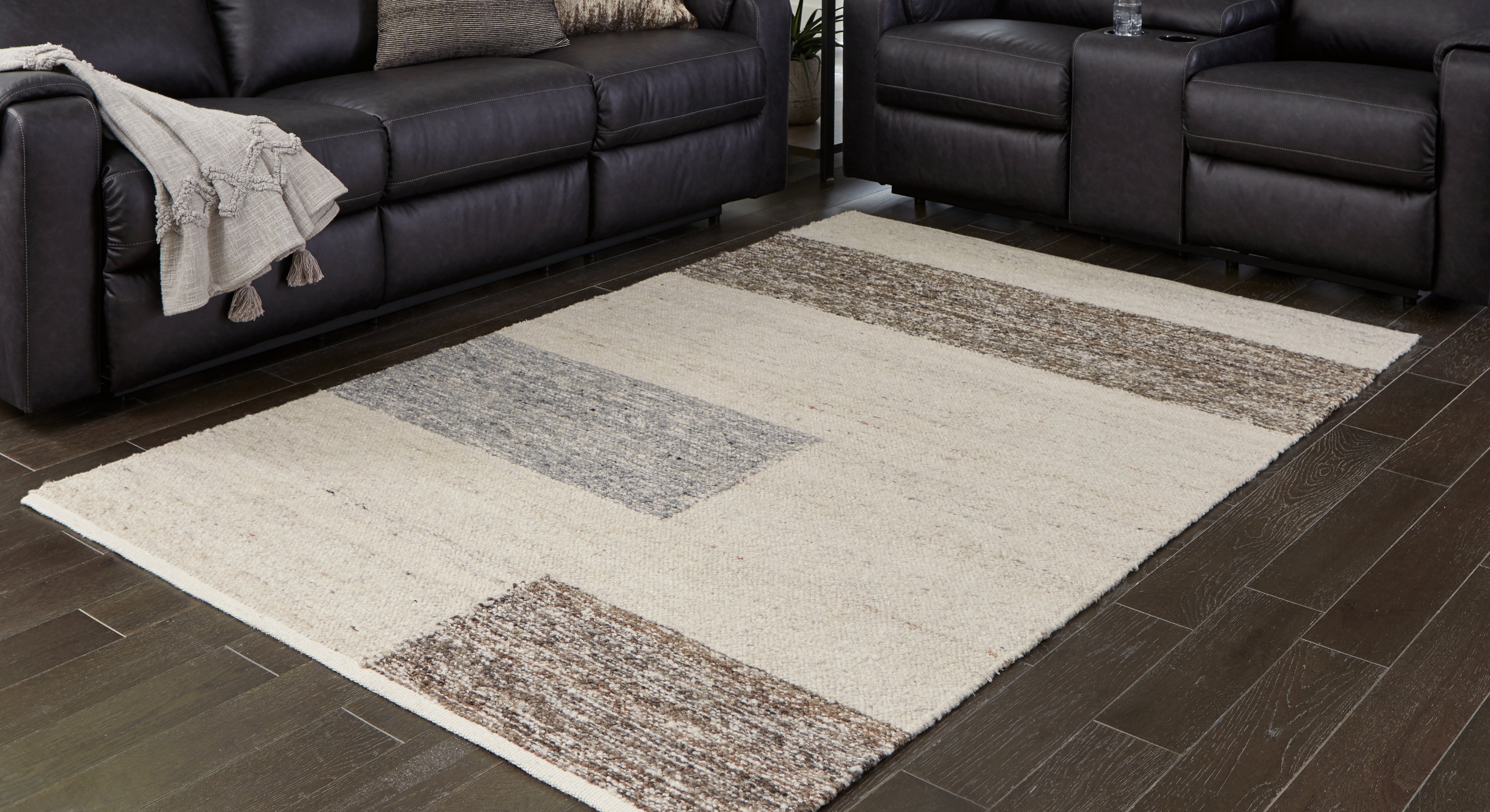 Sectionals for Less - Ashley Furniture - Barus Rug - 8' x 10' Rug / Beige/Brown/Gray - R406401