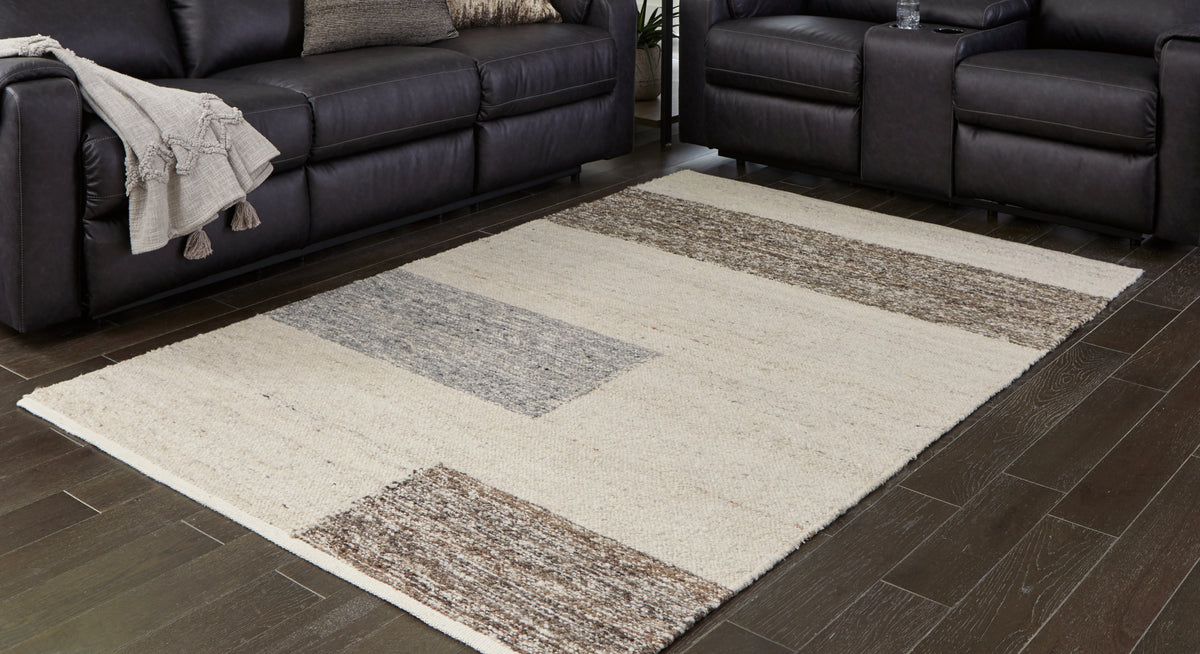 Sectionals for Less - Ashley Furniture - Barus Rug - 8' x 10' Rug / Beige/Brown/Gray - R406401