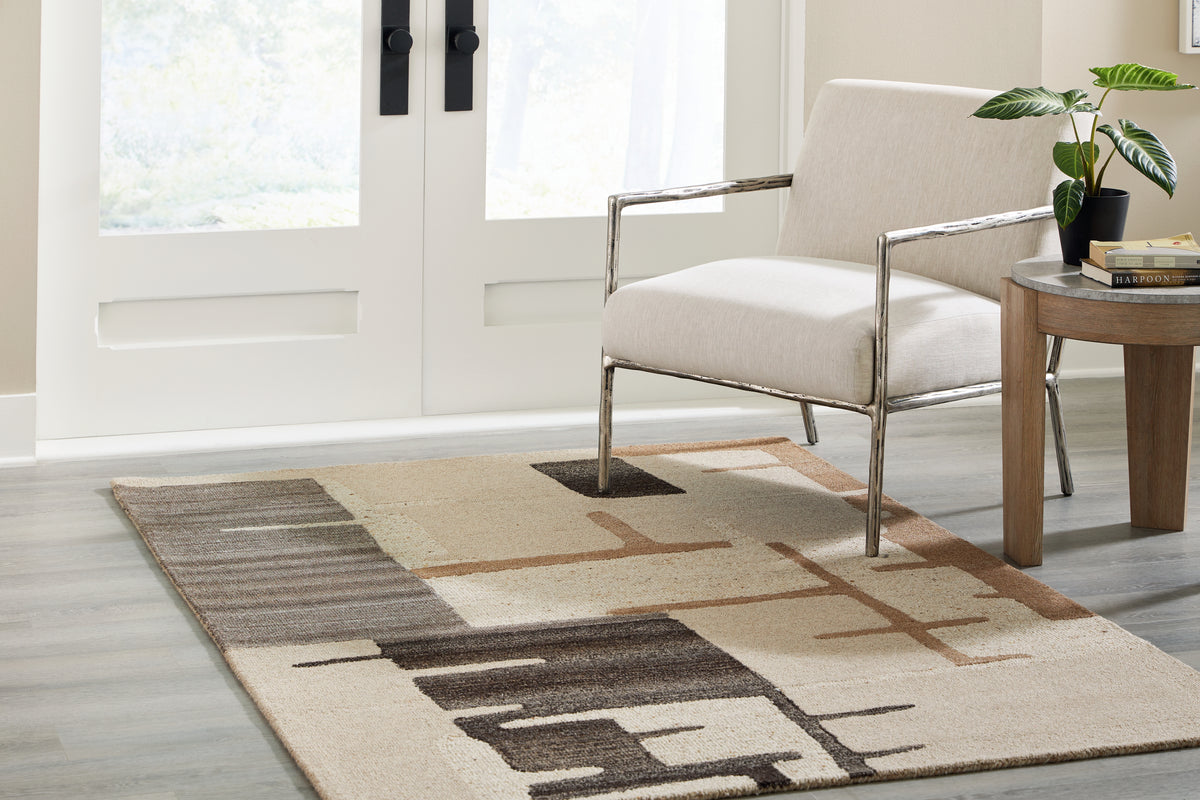 Sectionals for Less - Ashley Furniture - Kencher Rug - 10' x 14' Rug / Beige/Brown - R406820