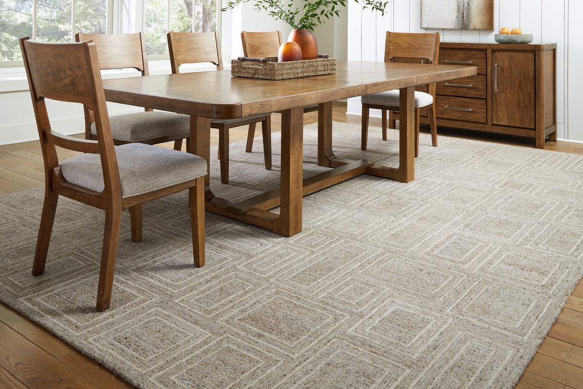 Sectionals for Less - Ashley Furniture - Brickburgh Rug - 10' x 14' Rug / Gray/Ivory/Honey - R406900