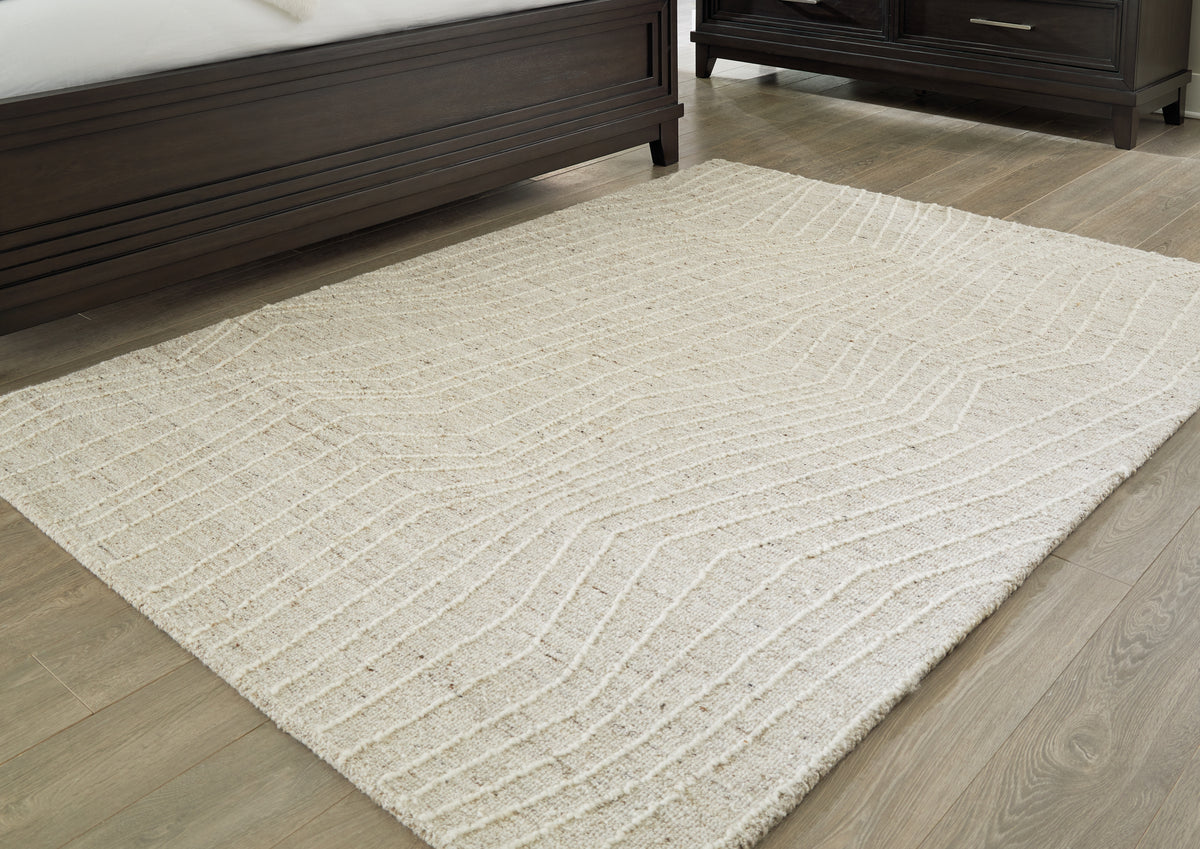 Sectionals for Less - Ashley Furniture - Varahill Rug - 5' x 7' Rug / Gray/Ivory - R406932