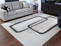 Sectionals for Less - Ashley Furniture - Davismour Rug - 5' x 7' Area Rug / Ivory/Taupe/Charcoal - R407562