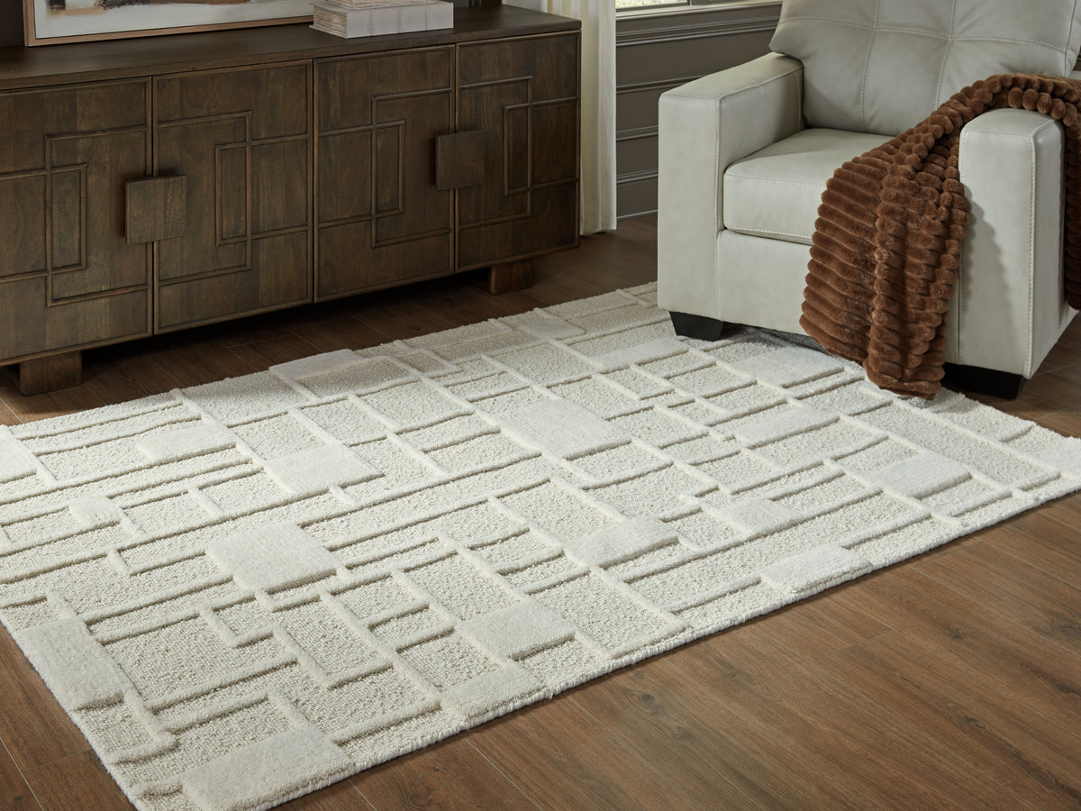 Sectionals for Less - Ashley Furniture - Empriss Rug - 7'8" x 10' Area Rug / Ivory - R407621