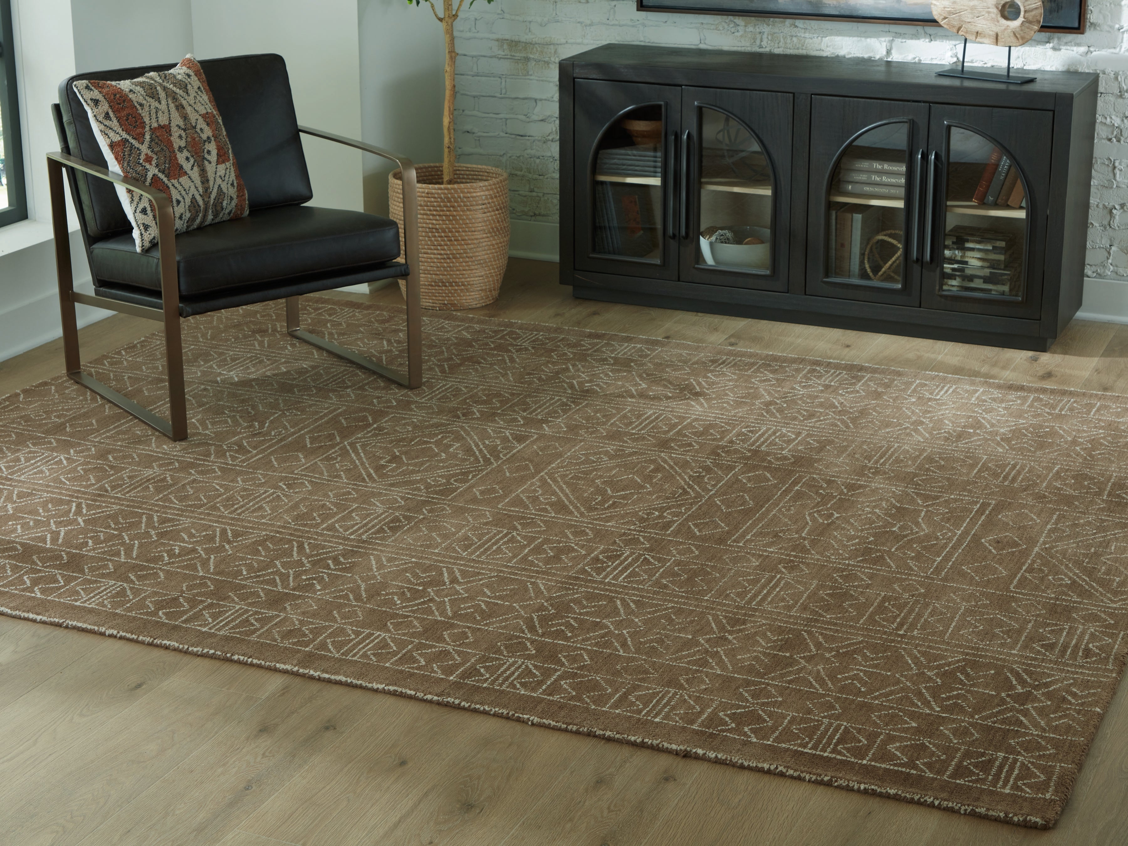 Sectionals for Less - Ashley Furniture - Merrittman Rug - 7'8" x 10' Area Rug / Brown/Ivory - R407701