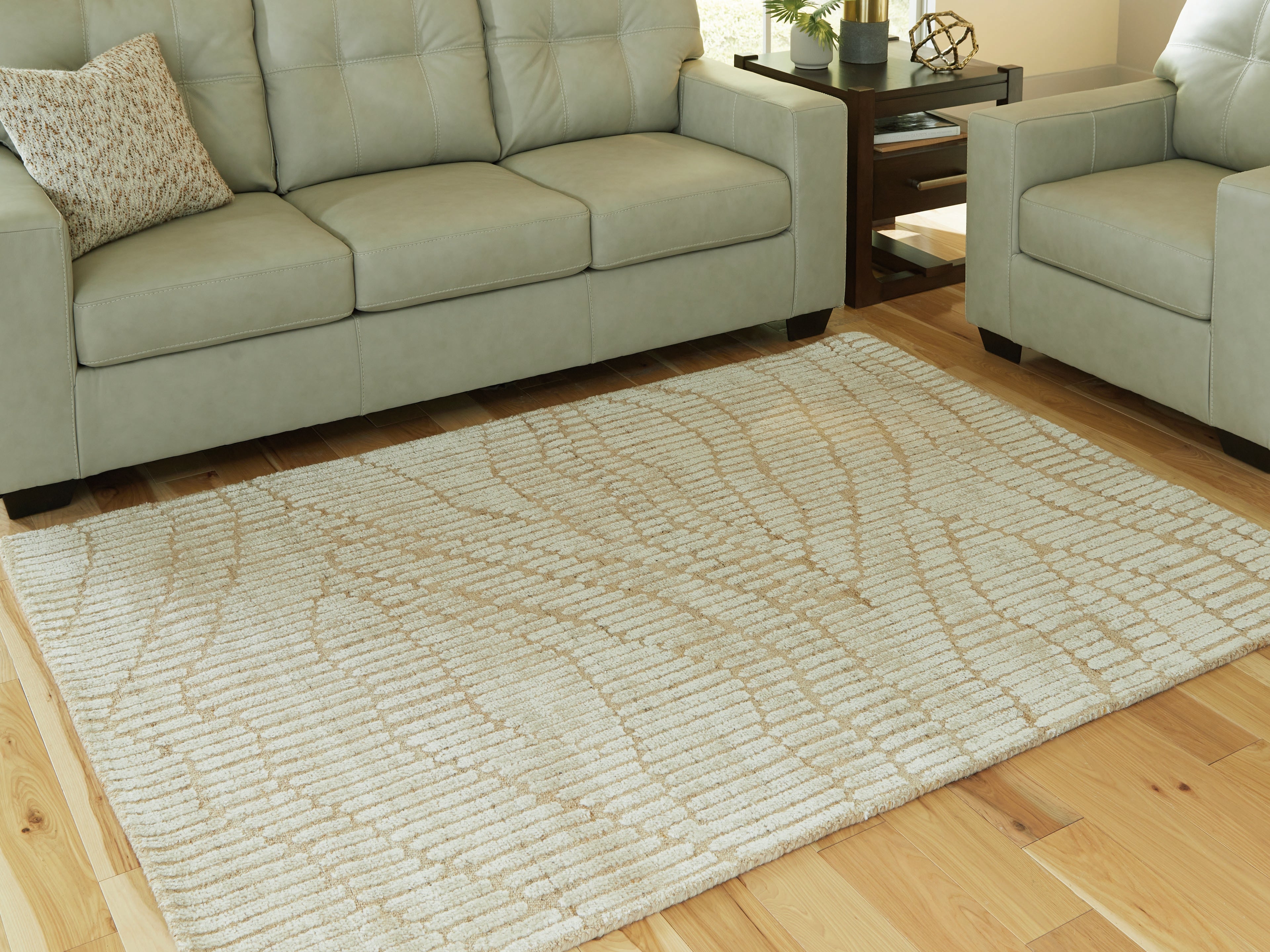 Sectionals for Less - Ashley Furniture - Jaseena Rug - 5' x 7' Area Rug / Beige/Tan - R407722