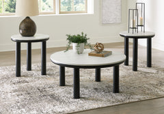 Sectionals for Less - Ashley Furniture - Xandrum Table (Set of 3) - Occasional Table Set (3/CN) / Black/White - T159-13