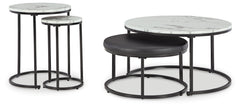 Sectionals for Less - Ashley Furniture - Jusmour Table (Set of 4) - Occasional Nesting TBL (4/CN) / Black/White - T161-14