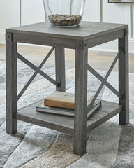Sectionals for Less - Ashley Furniture - Freedan End Table - Square End Table / Grayish Brown - T175-2