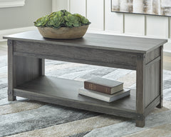 Sectionals for Less - Ashley Furniture - Freedan Lift-Top Coffee Table - Rect Lift Top Cocktail Table / Grayish Brown - T175-9