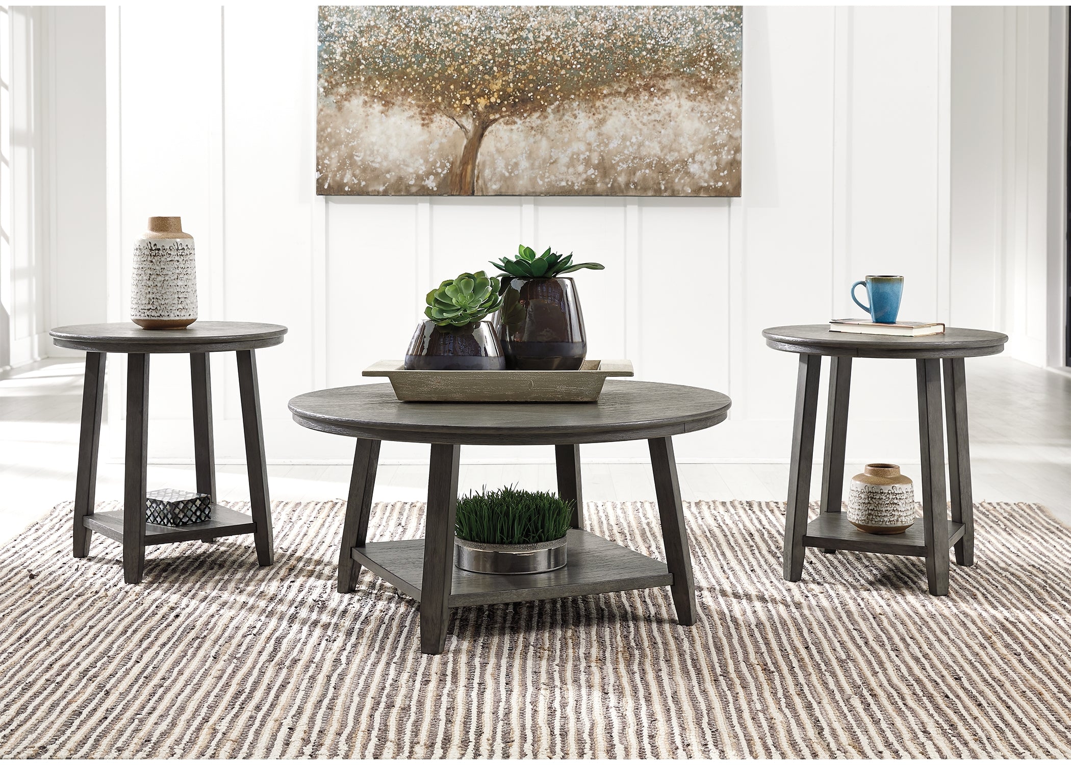 Sectionals for Less - Ashley Furniture - Caitbrook Table (Set of 3) - Occasional Table Set (3/CN) / Gray - T188-13