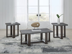 Sectionals for Less - Ashley Furniture - Dynnford Table (Set of 3) - Occasional Table Set (3/CN) / Gray/Brown - T216-13