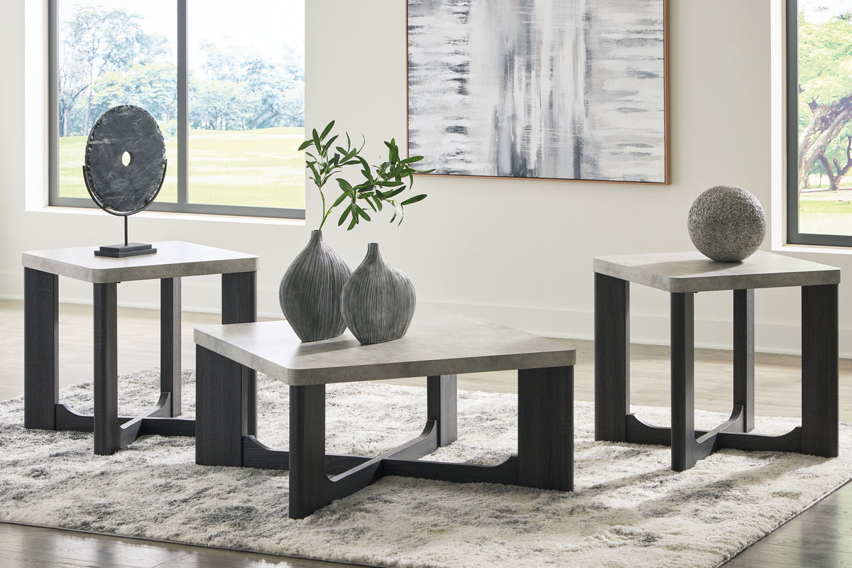 Sectionals for Less - Ashley Furniture - Sharstorm Table (Set of 3) - Occasional Table Set (3/CN) / Two-tone Gray - T251-13