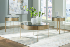 Sectionals for Less - Ashley Furniture - Jettaya Table (Set of 3) - Occasional Table Set (3/CN) / Brushed Brass - T285-13