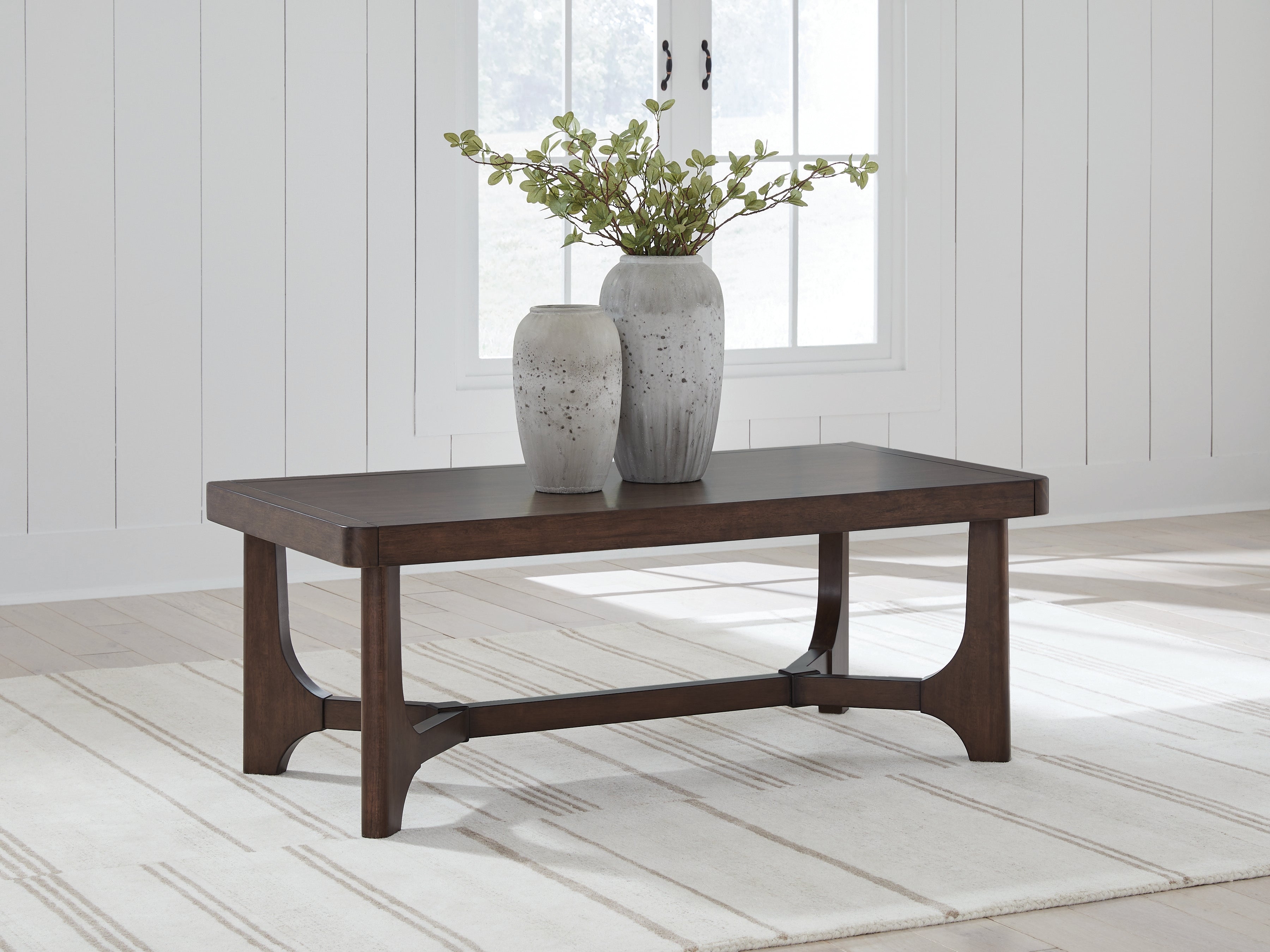 Sectionals for Less - Ashley Furniture - Korestone Coffee Table - Rectangular Cocktail Table / Dark Brown - T438-1