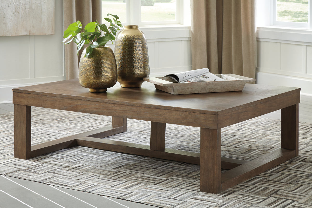 Sectionals for Less - Ashley Furniture - Cariton Coffee Table - Rectangular Cocktail Table / Gray - T471-1