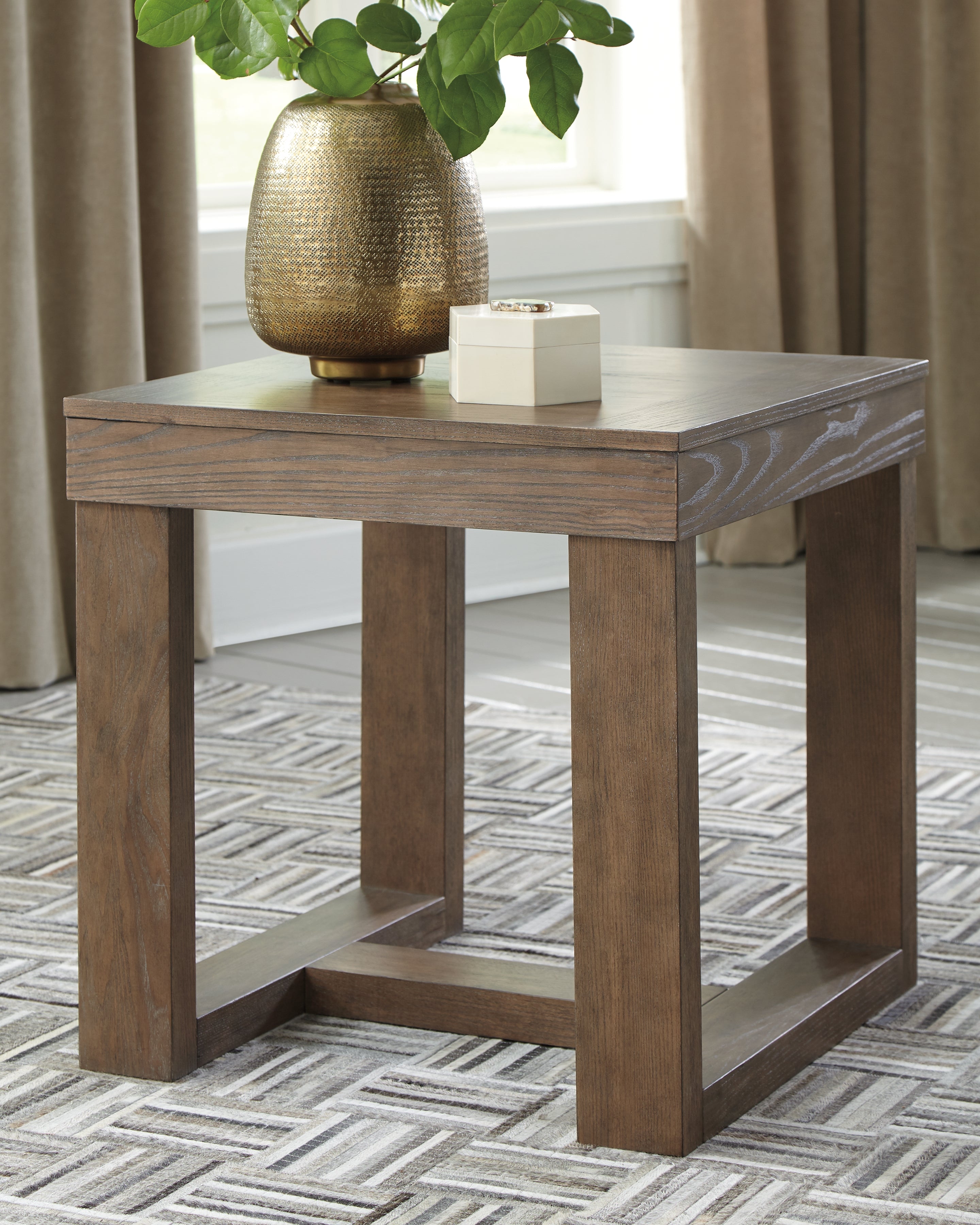Sectionals for Less - Ashley Furniture - Cariton End Table - Square End Table / Gray - T471-2