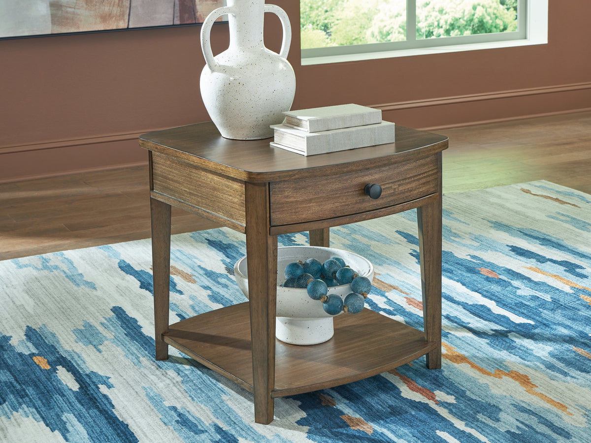 Sectionals for Less - Ashley Furniture - Burkbyer End Table - Rectangular End Table / Brown - T513-3
